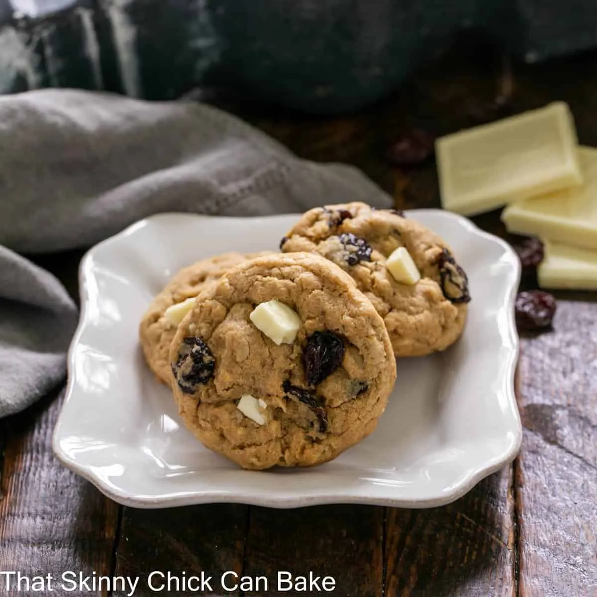 Oatmeal Dried Cherry and White Chocolate Chunk Cookies