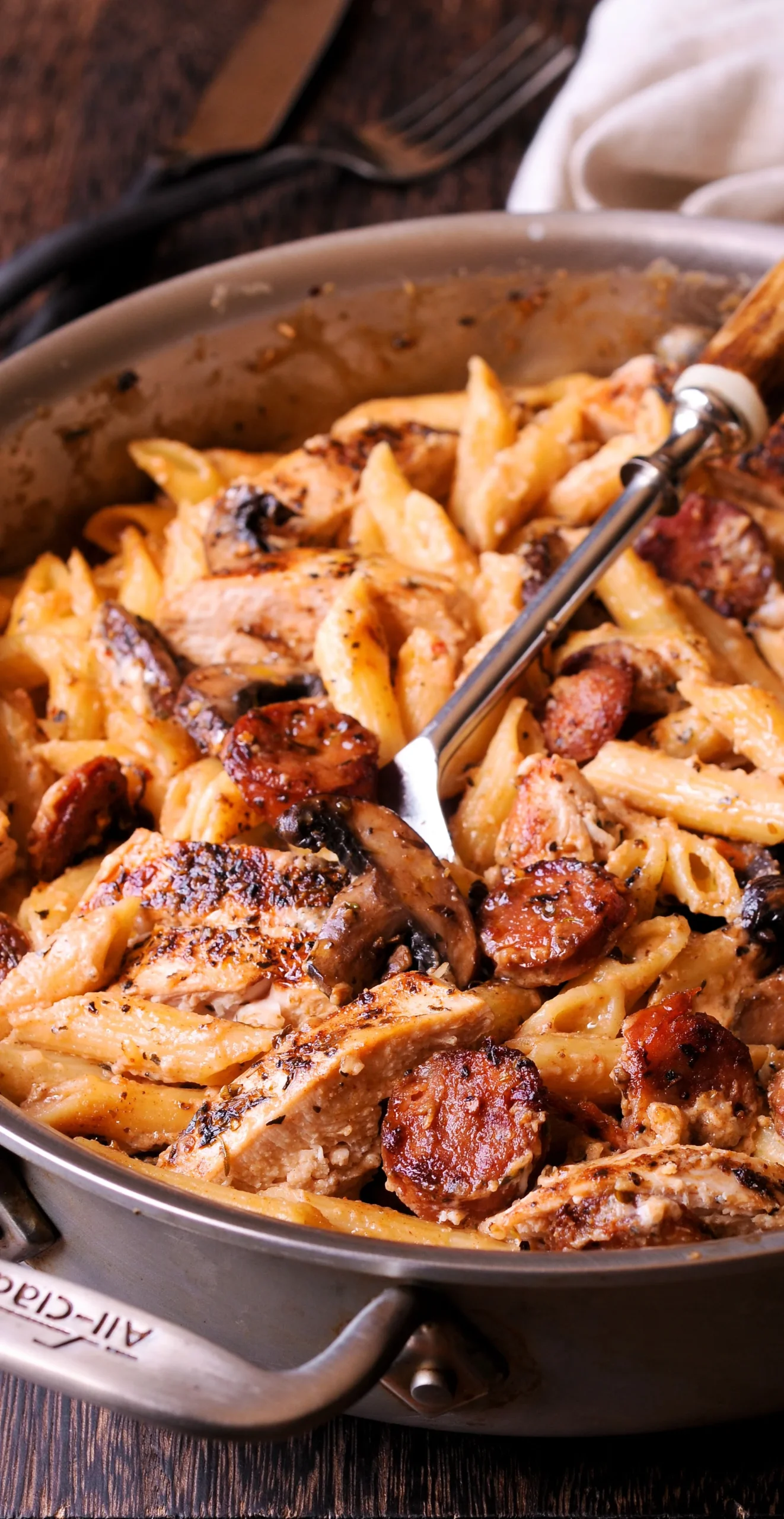One Pot Cajun Chicken and Sausage Alfredo