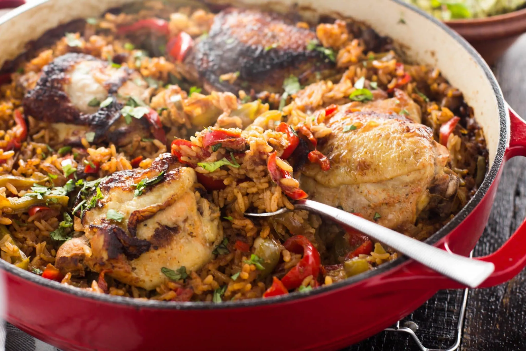 One Pot Chicken Fajita and Rice Skillet