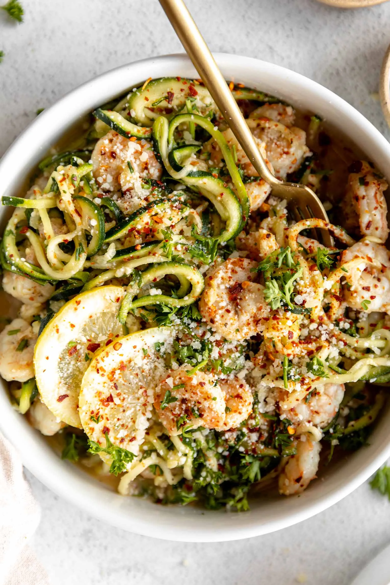 One Pot Shrimp Scampi with Zucchini Noodles