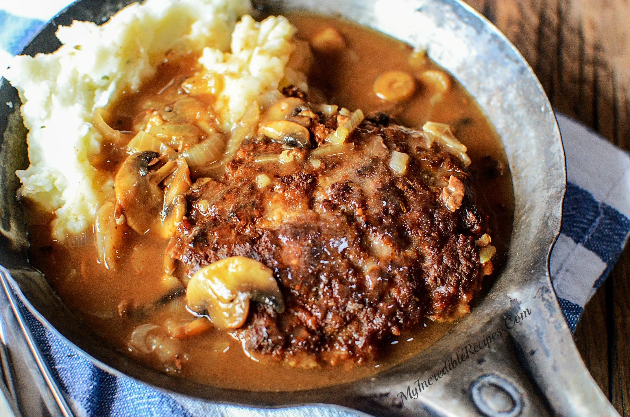 Onion Steaks with Mushroom Gravy
