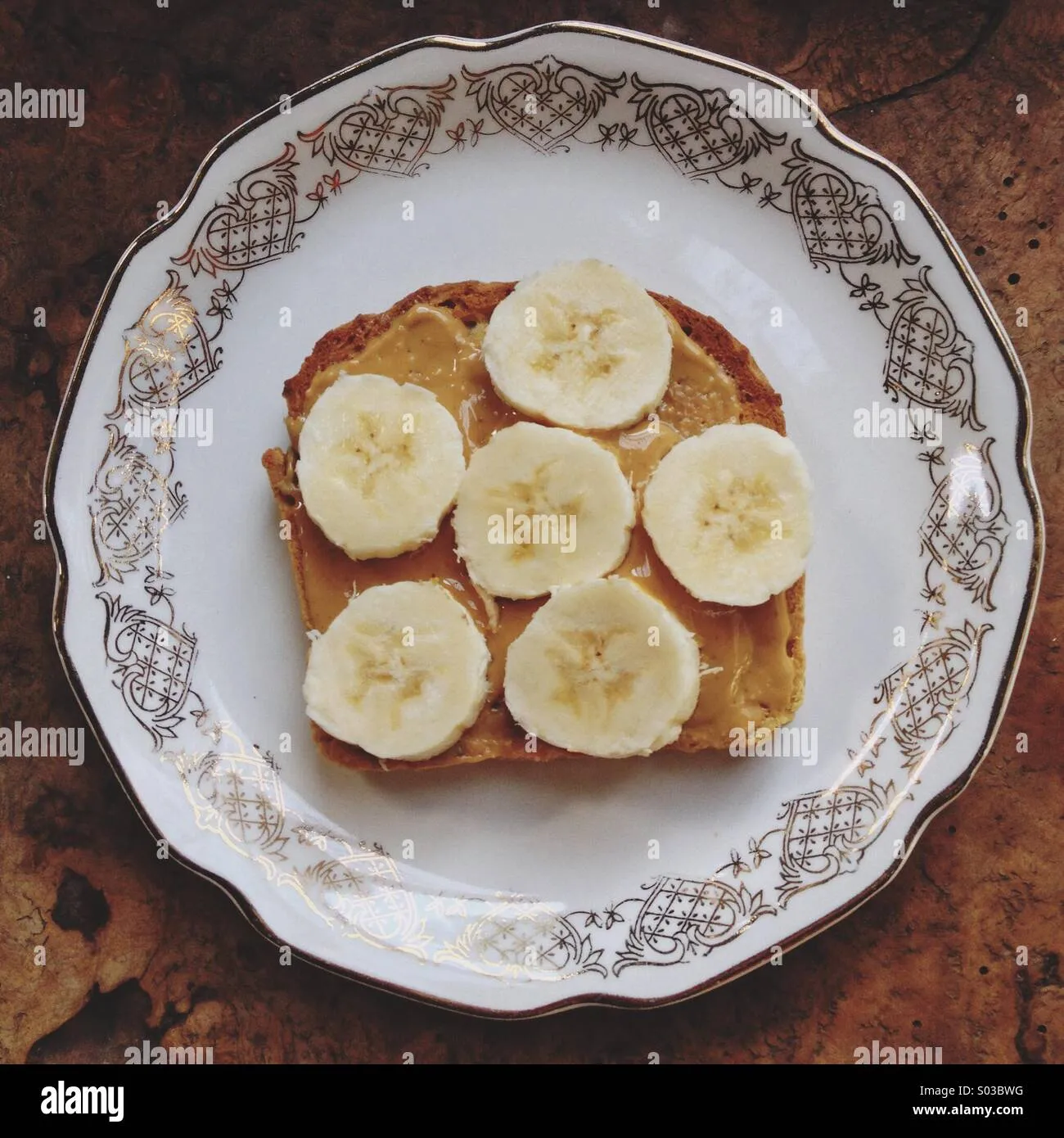 Open Faced PB Banana Sandwich
