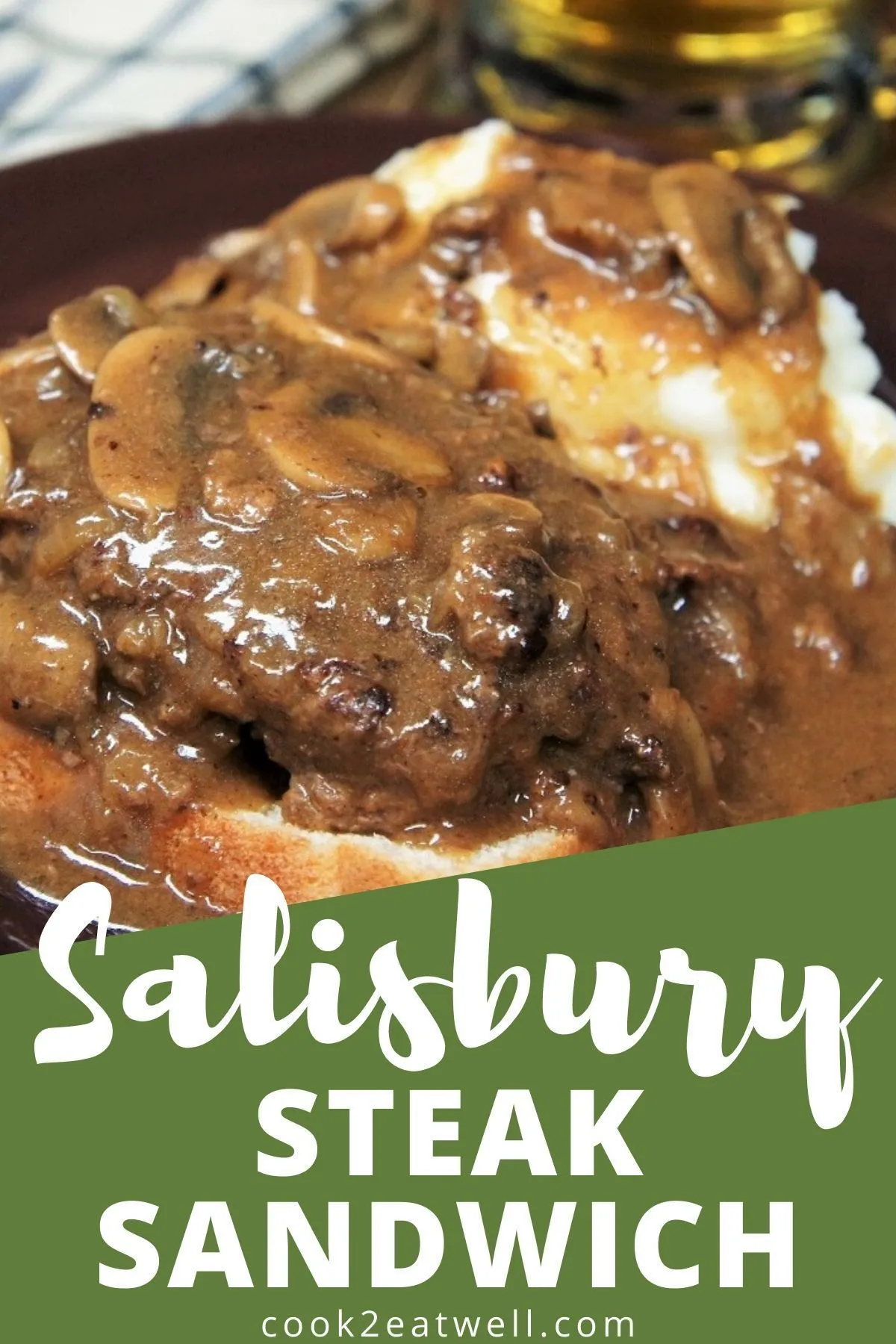 Opened Faced Salsbury Steak Sandwich