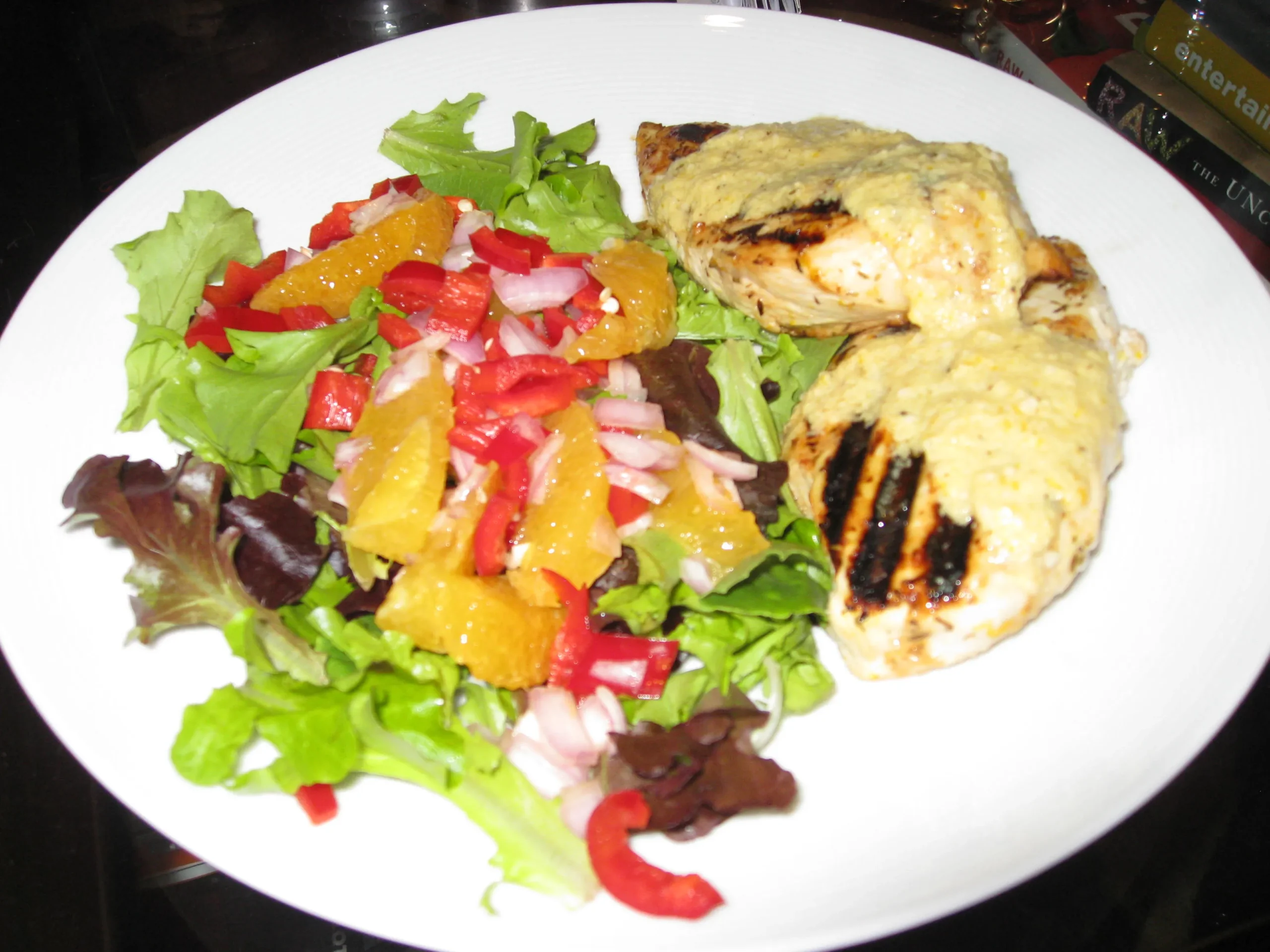 Orange Chicken and Mixed Greens Salad