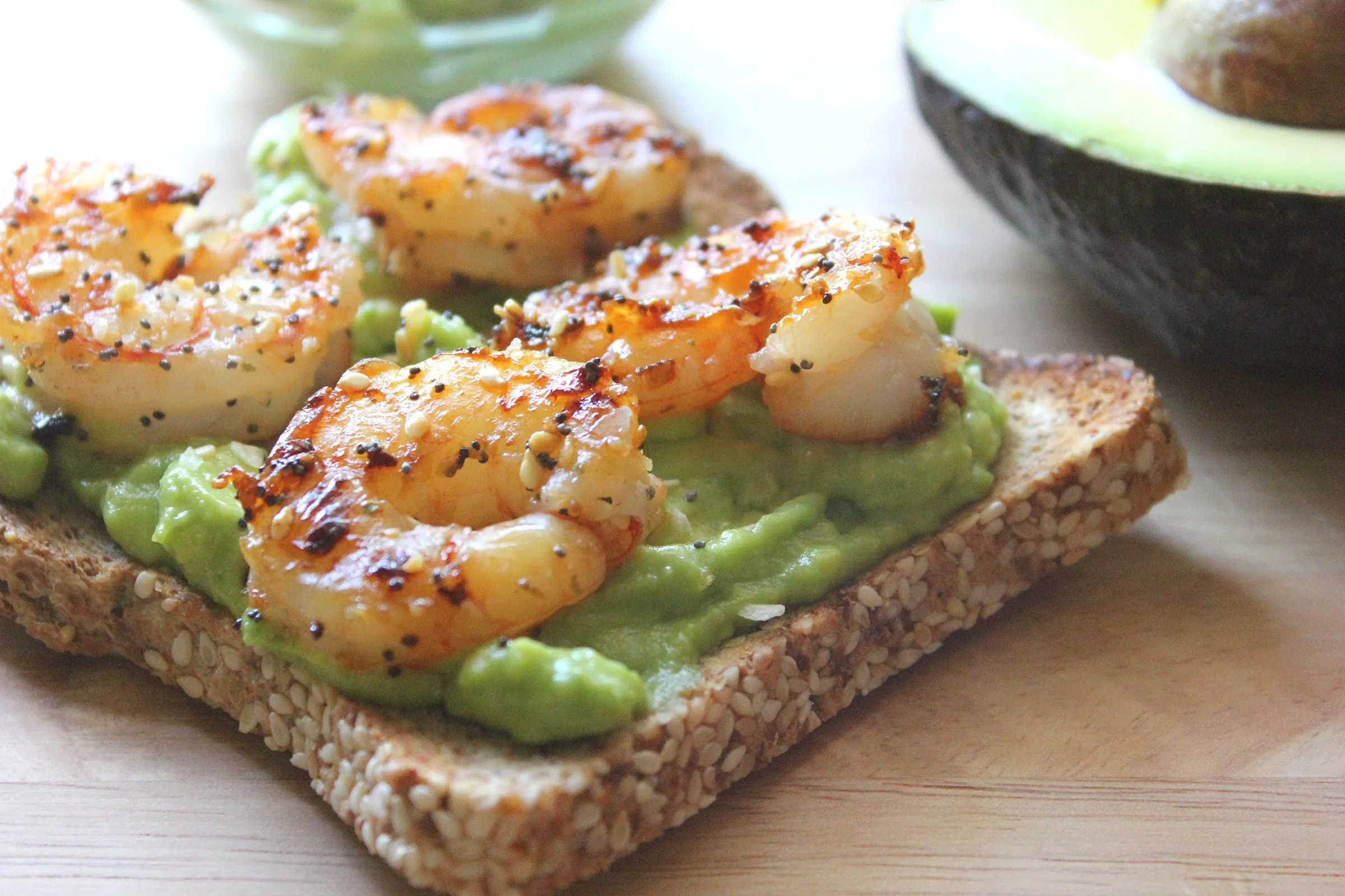 Orange Honey Shrimp Avocado Toast