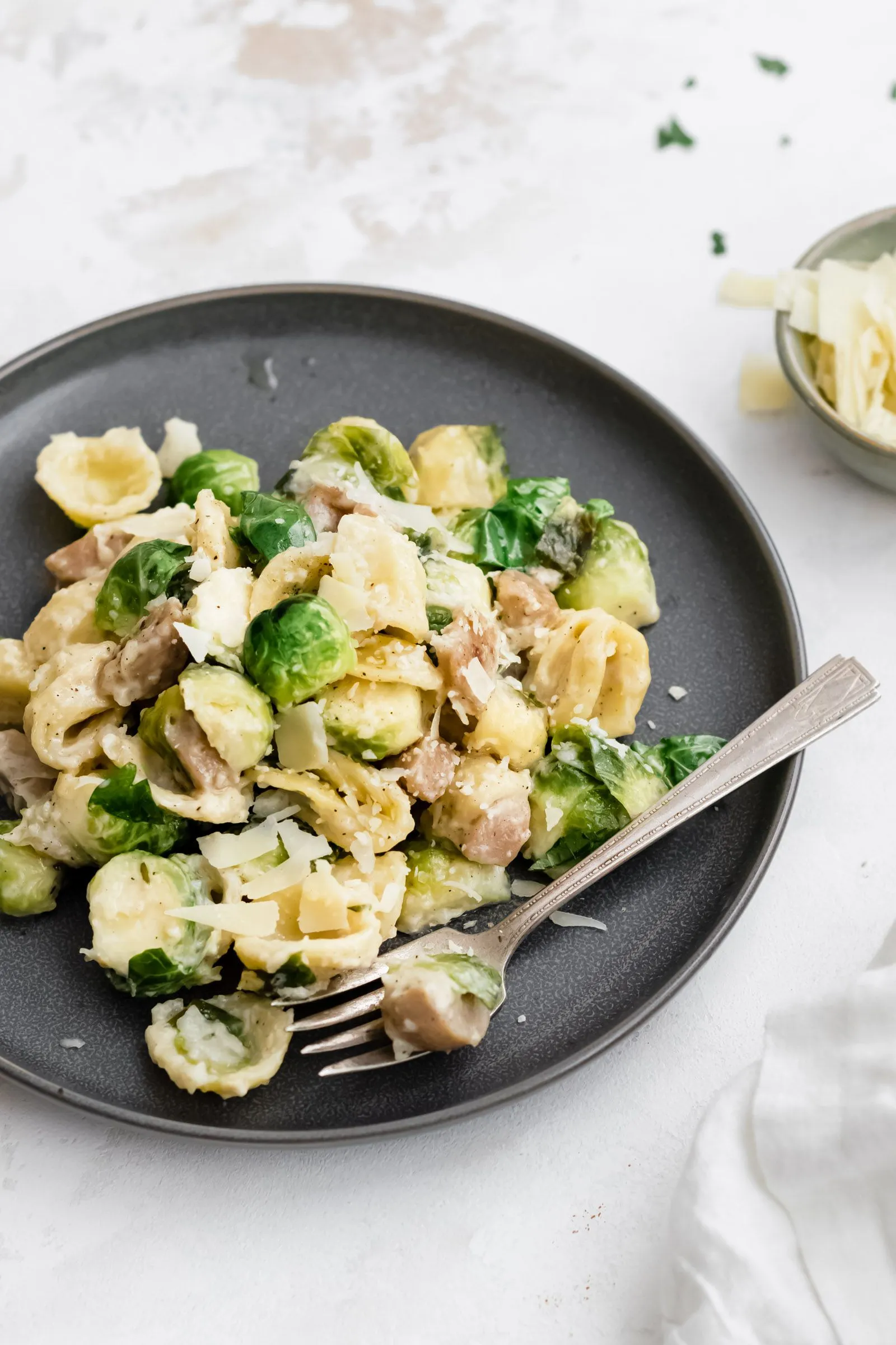 Orecchiette Brussels Sprouts Sausage Skillet