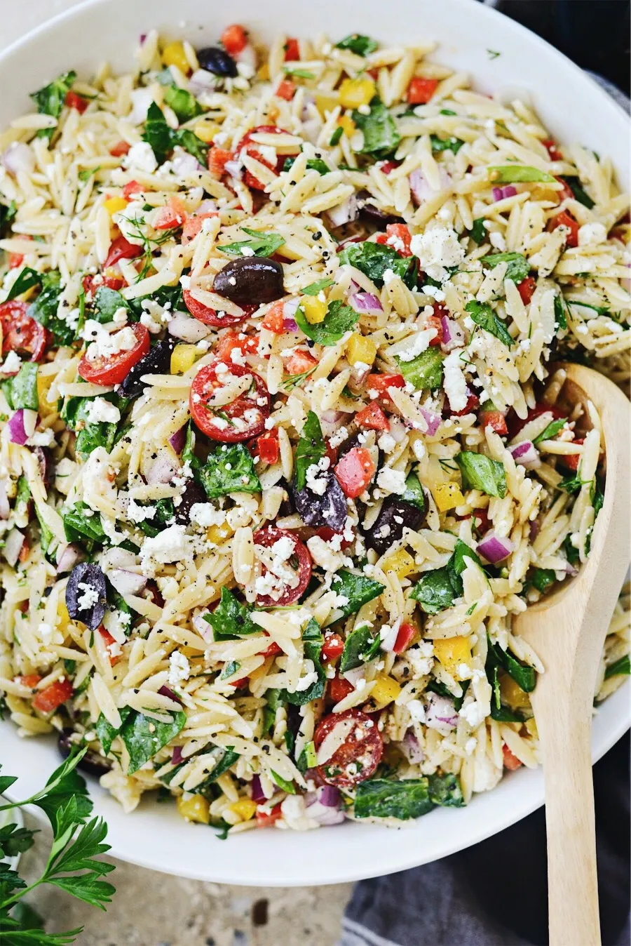 Orzo with Feta, Green Beans, and Tomatoes