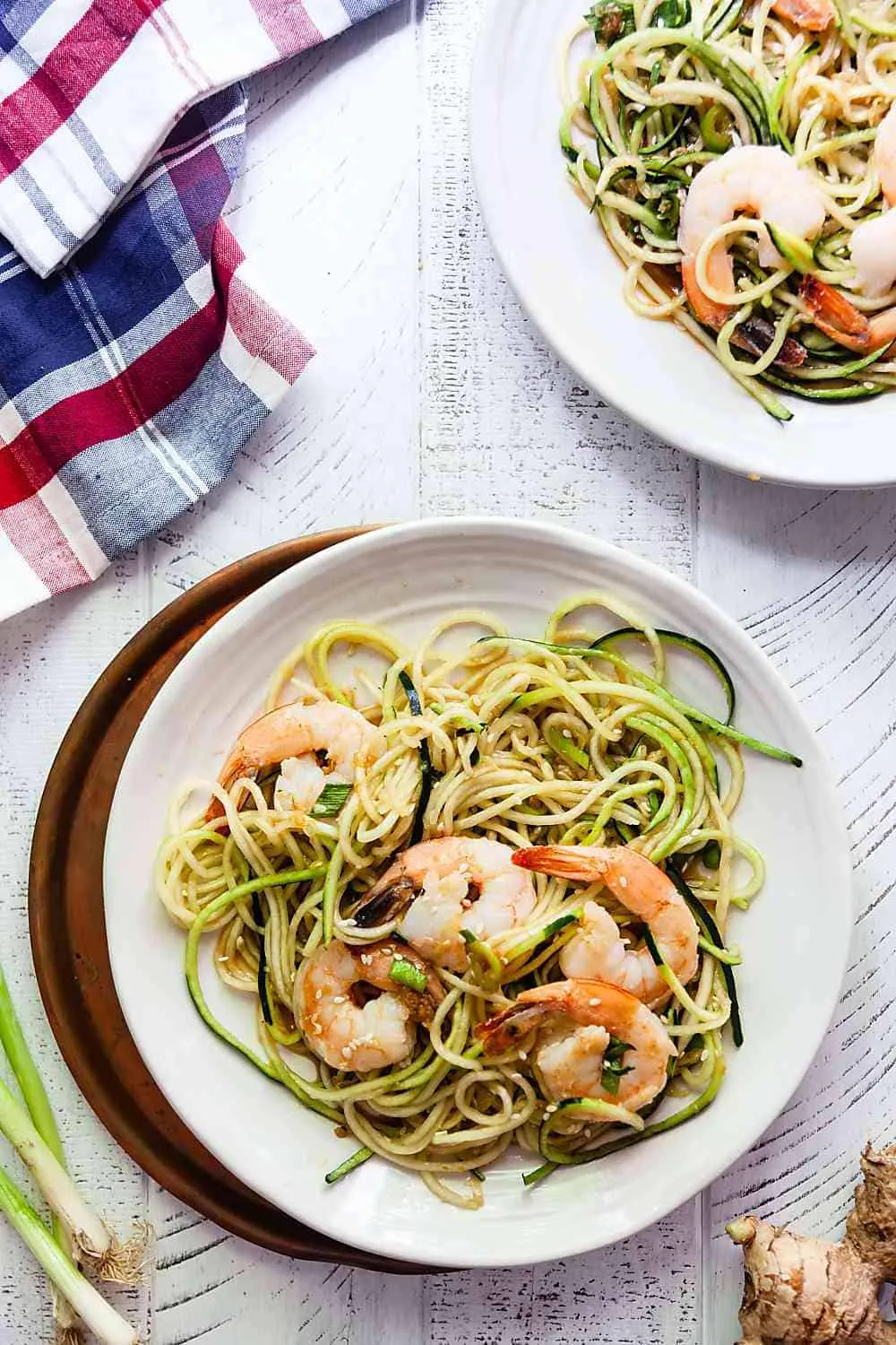 Paleo Zucchini Noodles with Shrimp Bacon