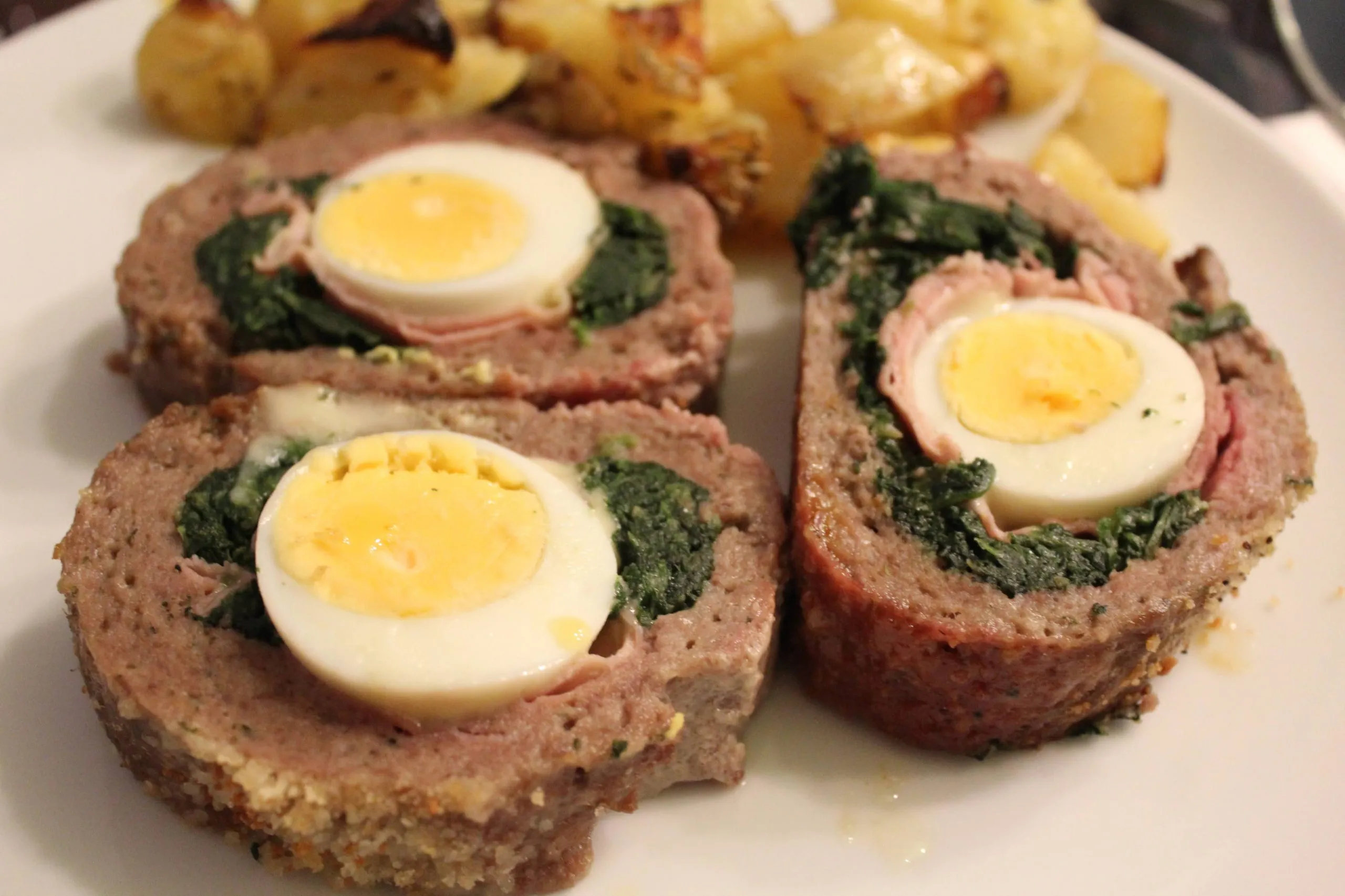 Pan Seared Polpettone Italian Style Meatloaf with Broccoli