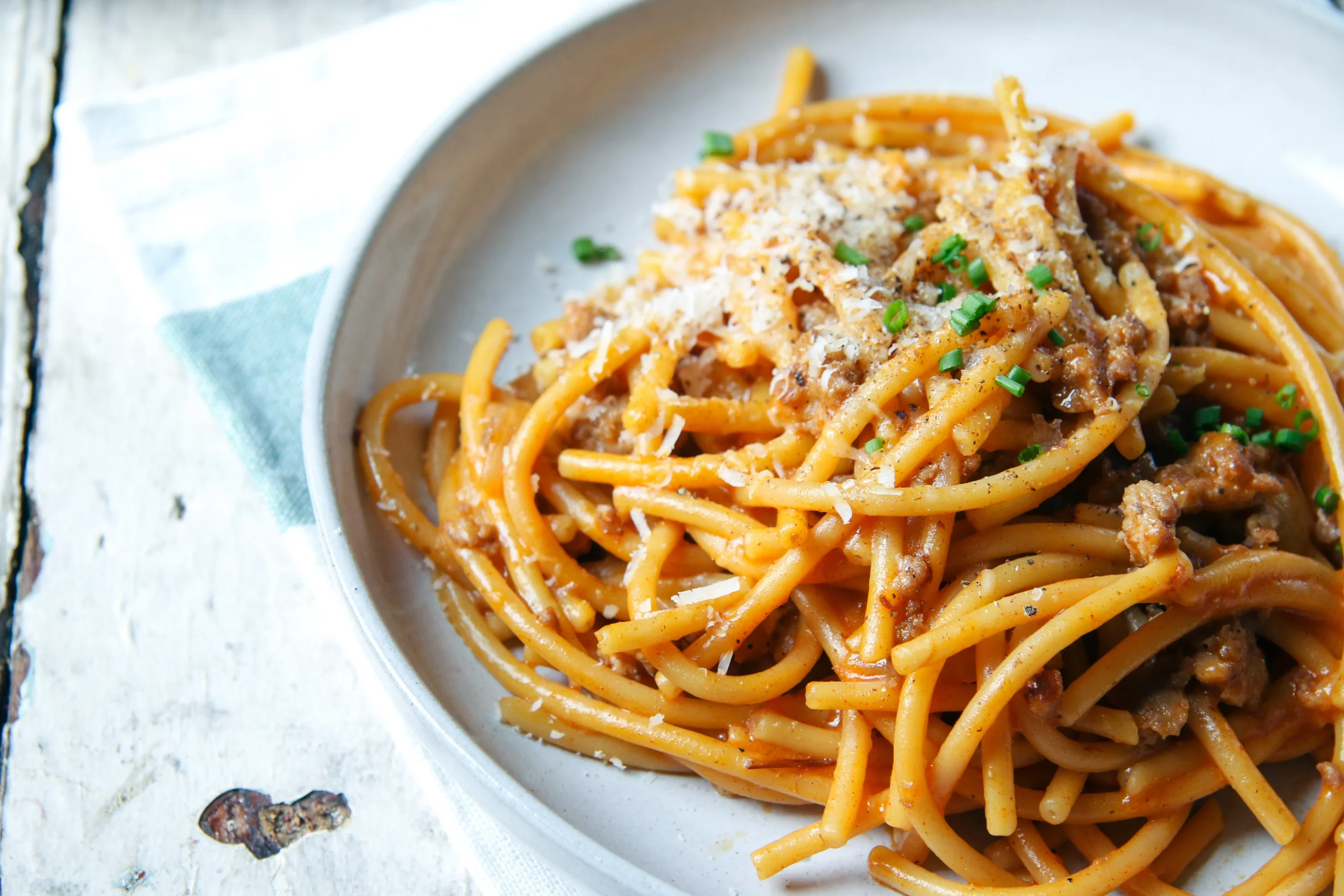 Paprika White Wine Bucatini