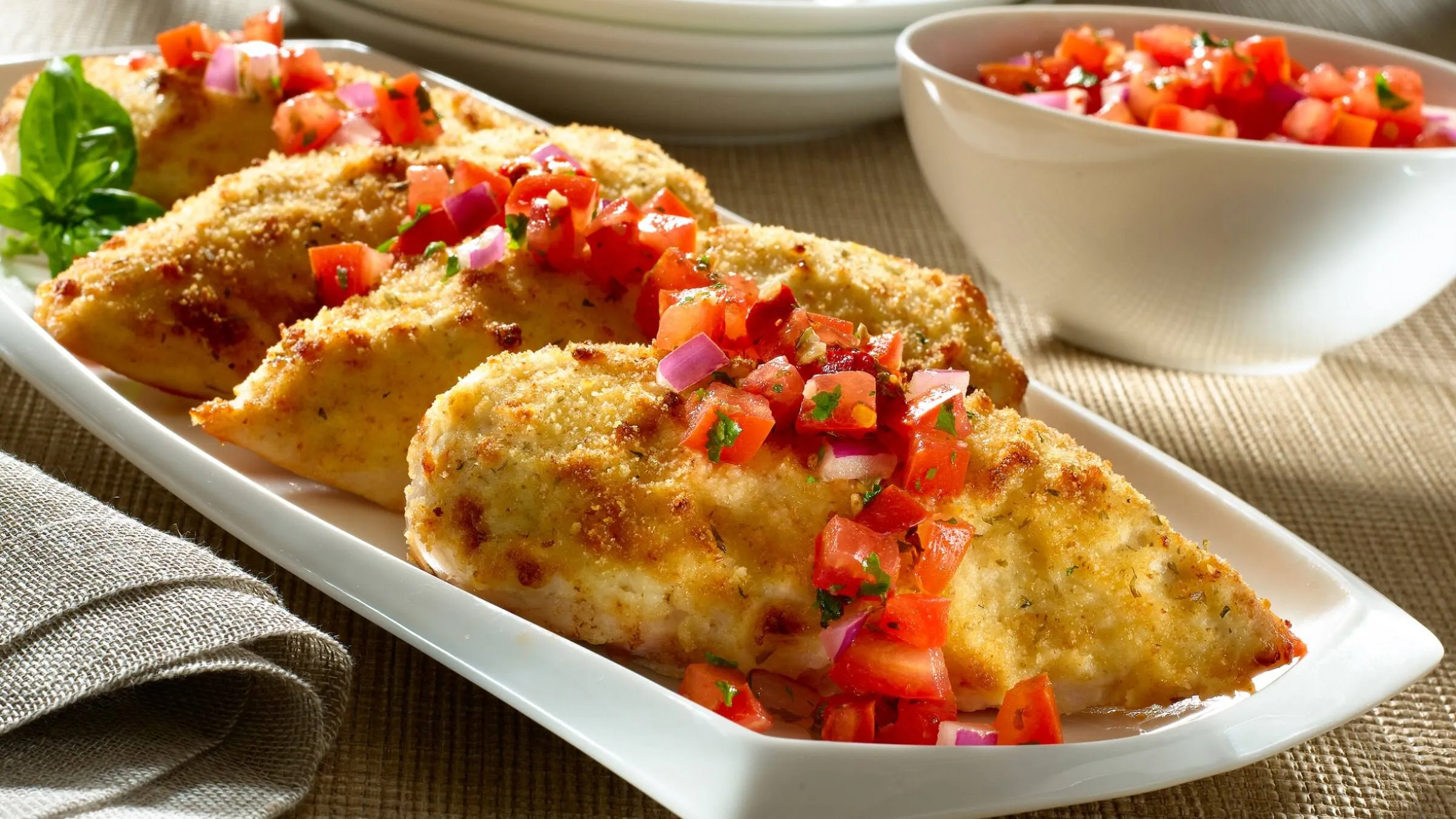 Parmesan Crusted Bruschetta Chicken