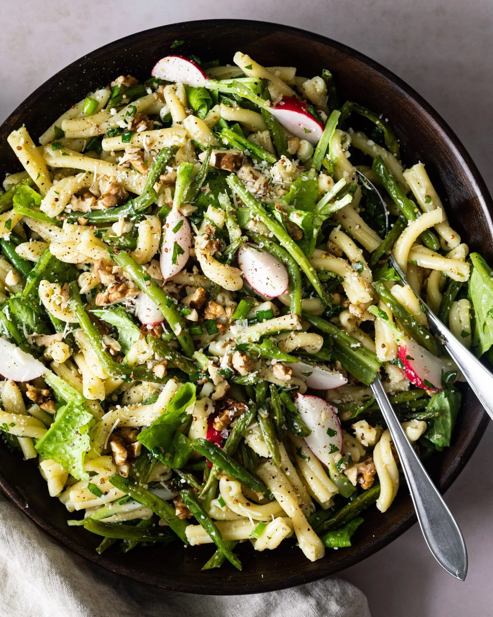 Pasta Baby Greens Beans Walnuts