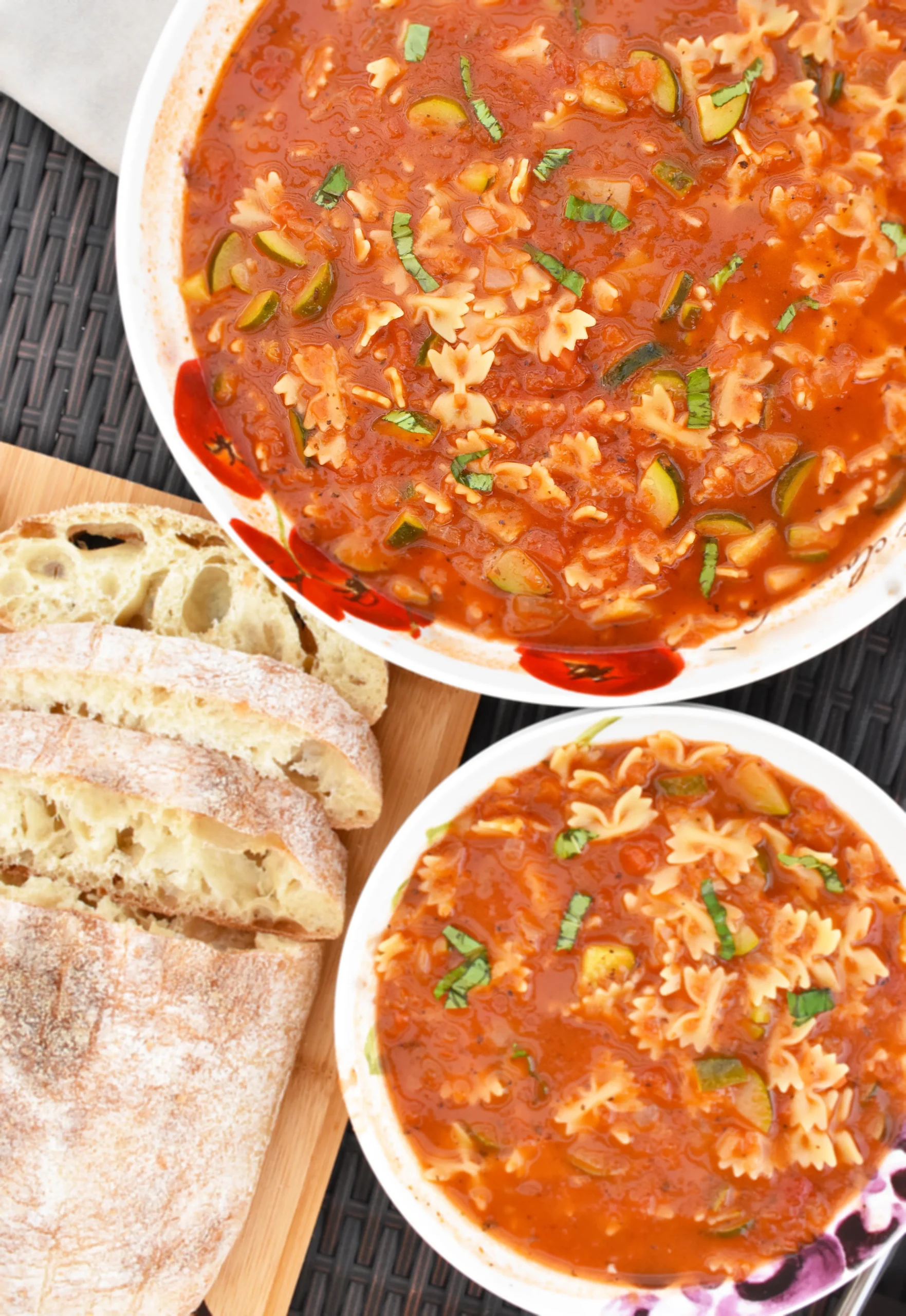 Pasta Soup with Pizzettes