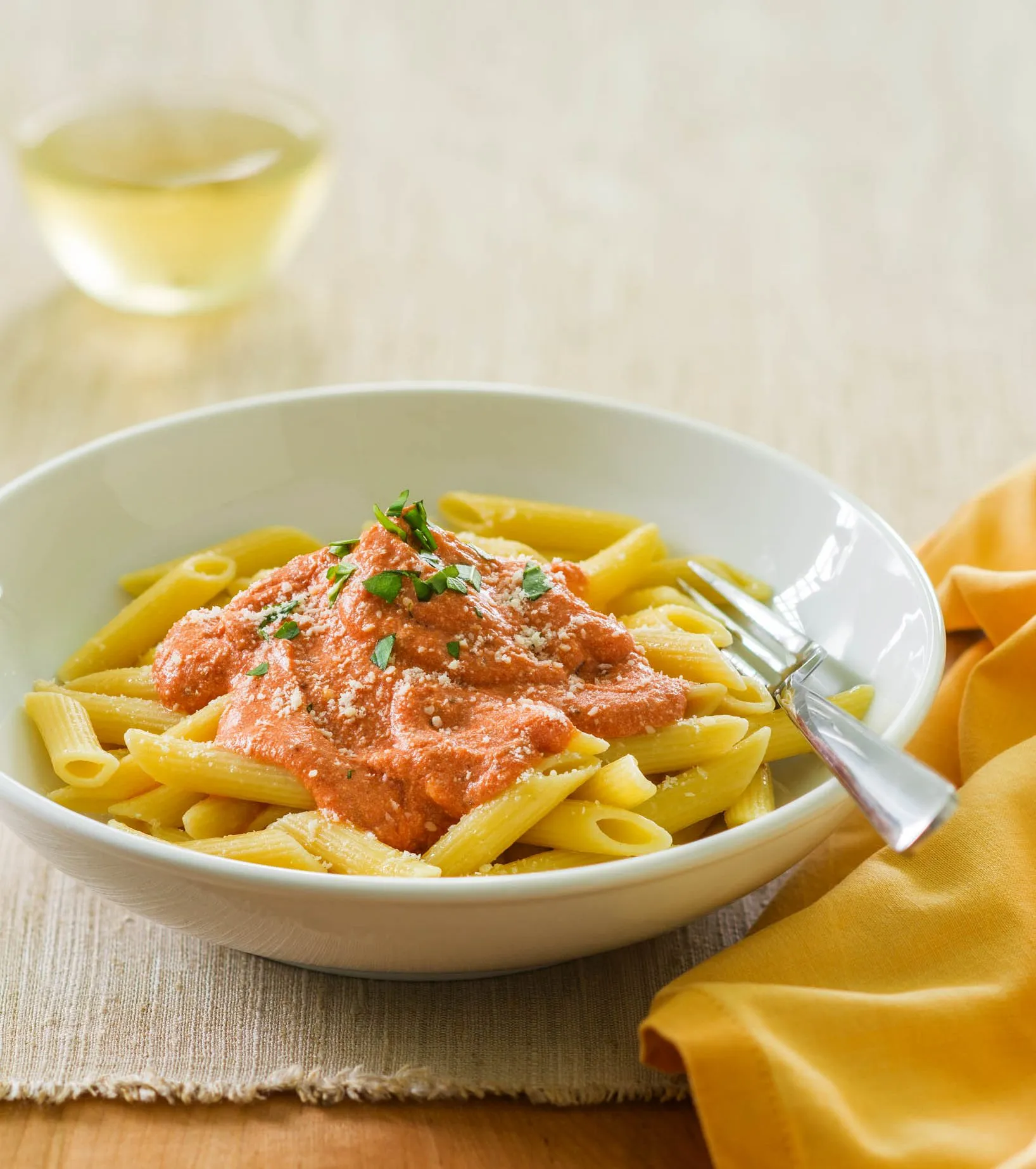 Pasta with Marinara Sauce and Ricotta