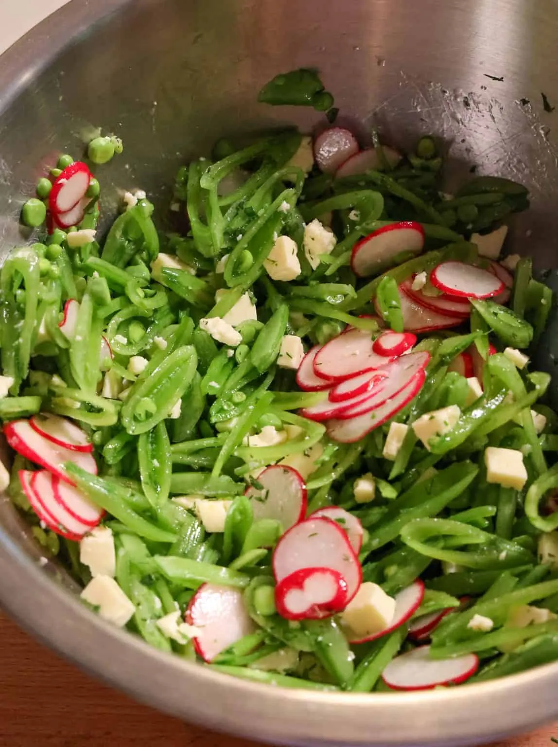 Pea Salad with Radishes & Feta