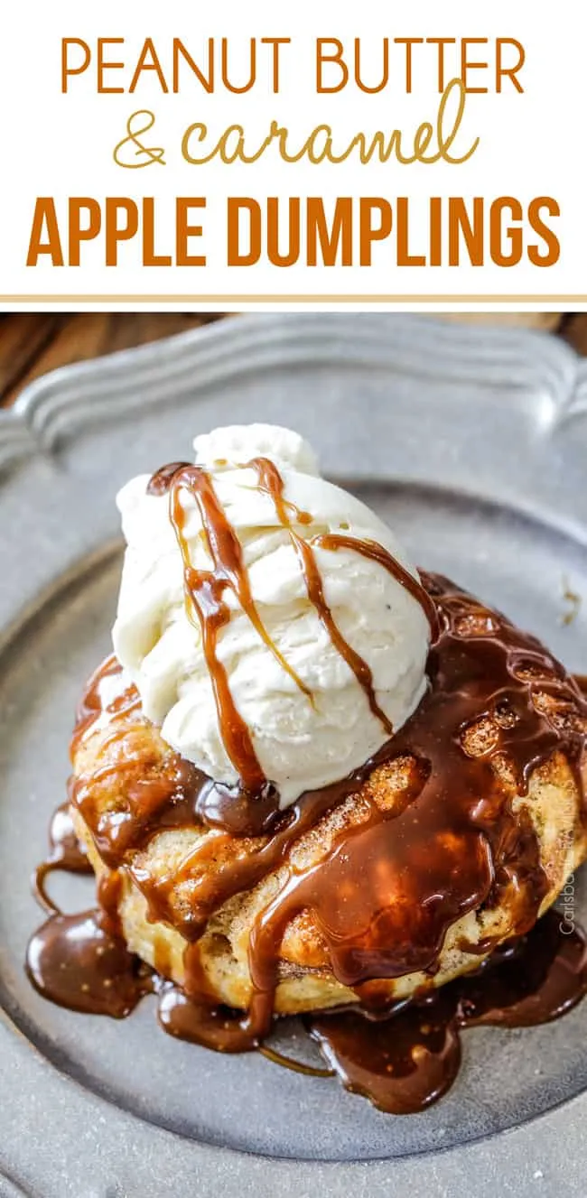 Peanut Butter Caramel Apple Dumplings