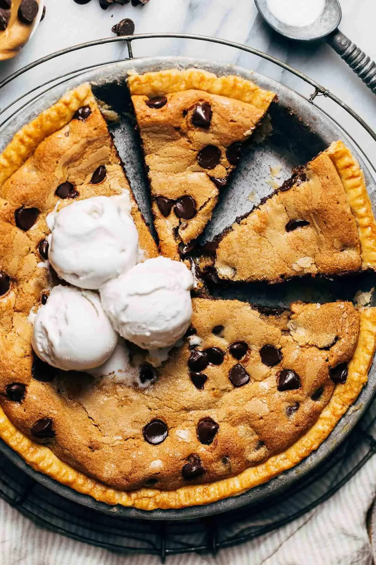 Peanut Butter Chocolate Chip Cookie Pie
