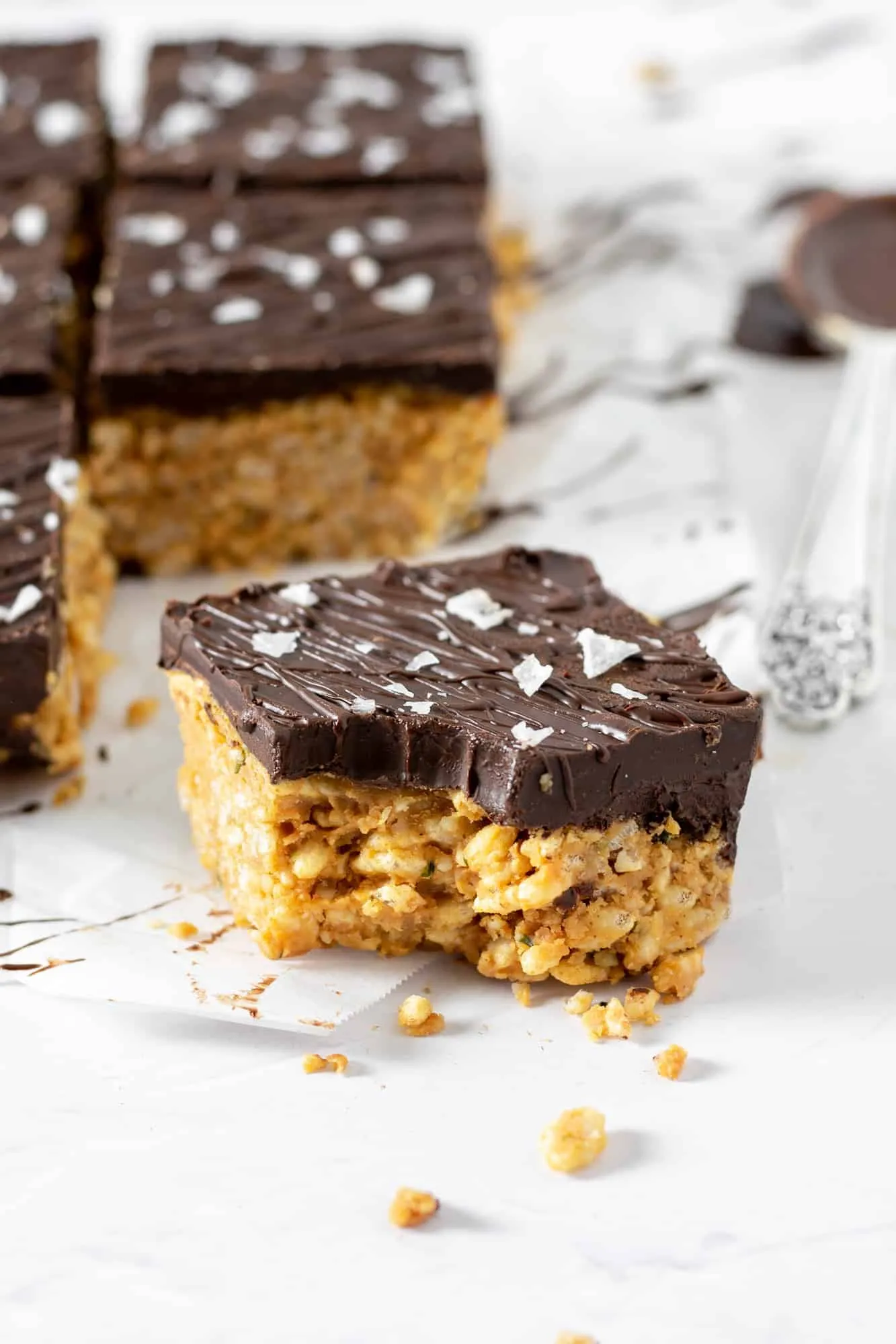 Peanut Butter Cup Protein Rice Krispie Treats Vegan Gluten Free Sugar Free