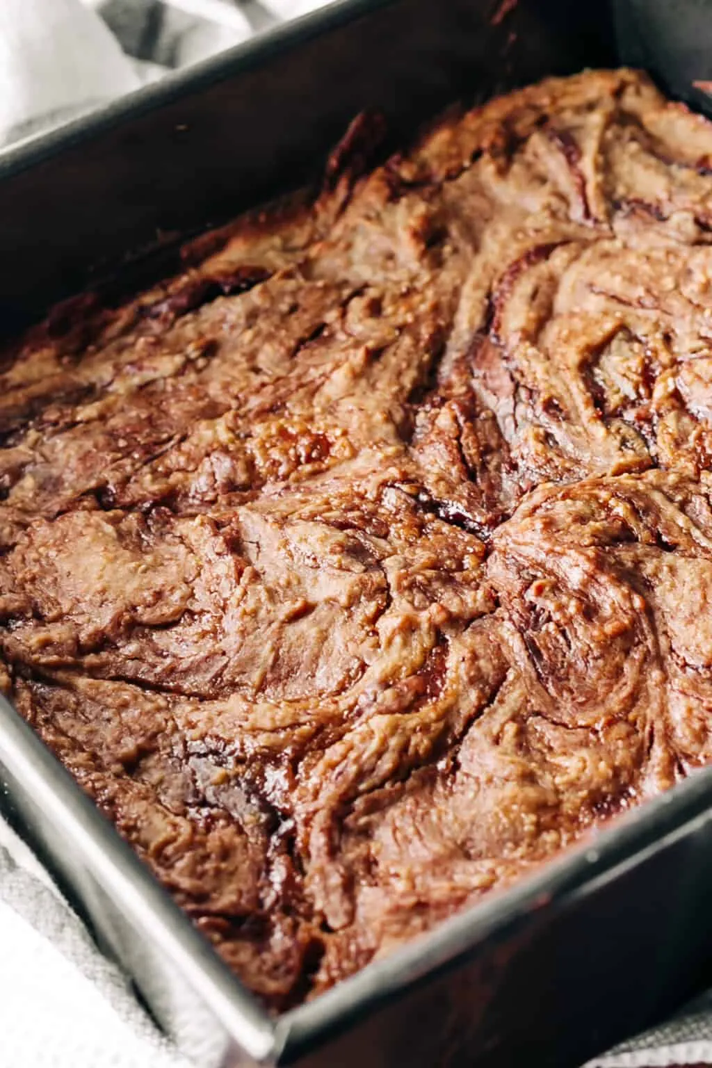 Peanut Butter and Jam Nutella Banana Blondies