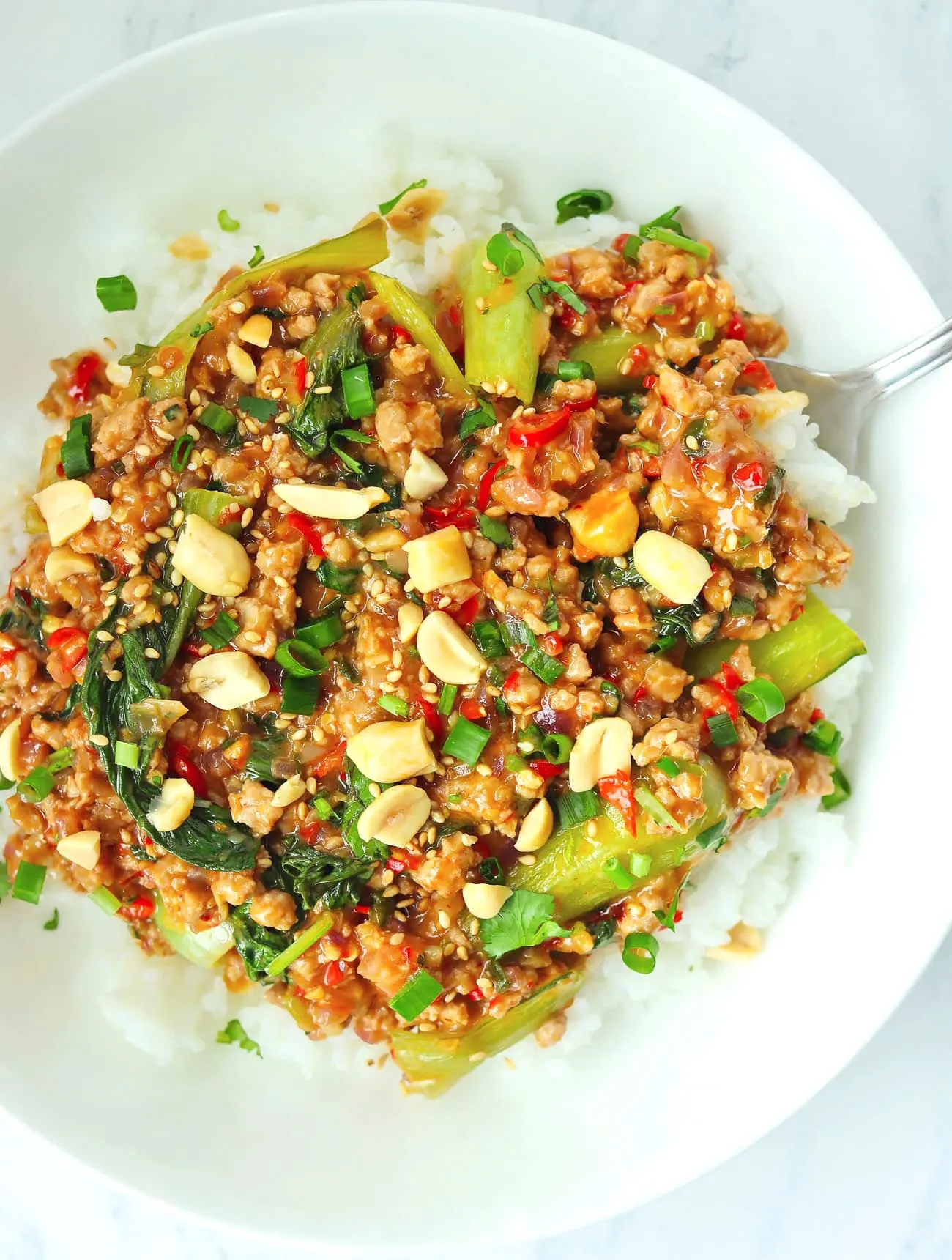 Peanut Sauce Ground Pork Stir Fry
