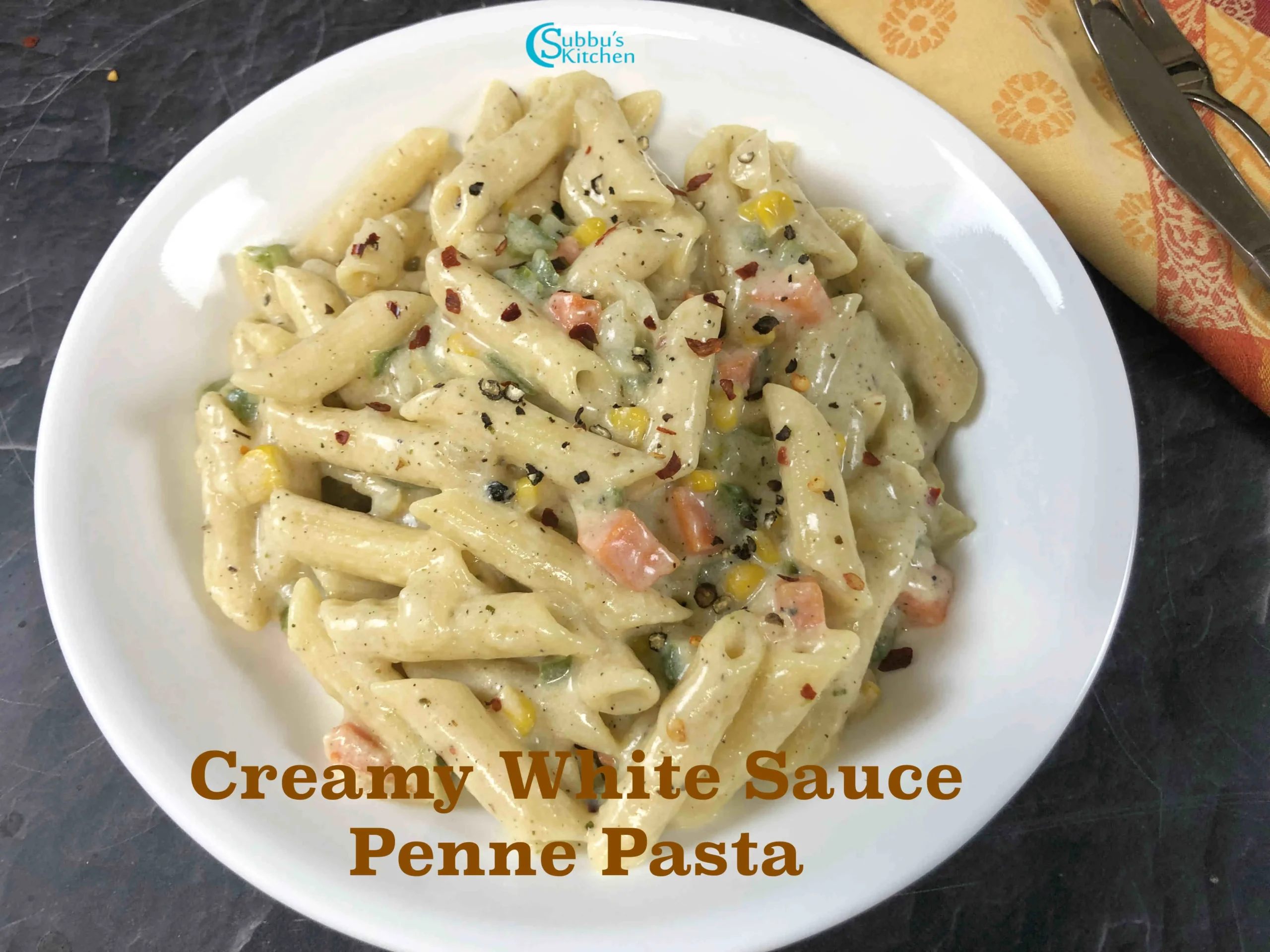 Penne with White Wine Cream Sauce and Broccolini