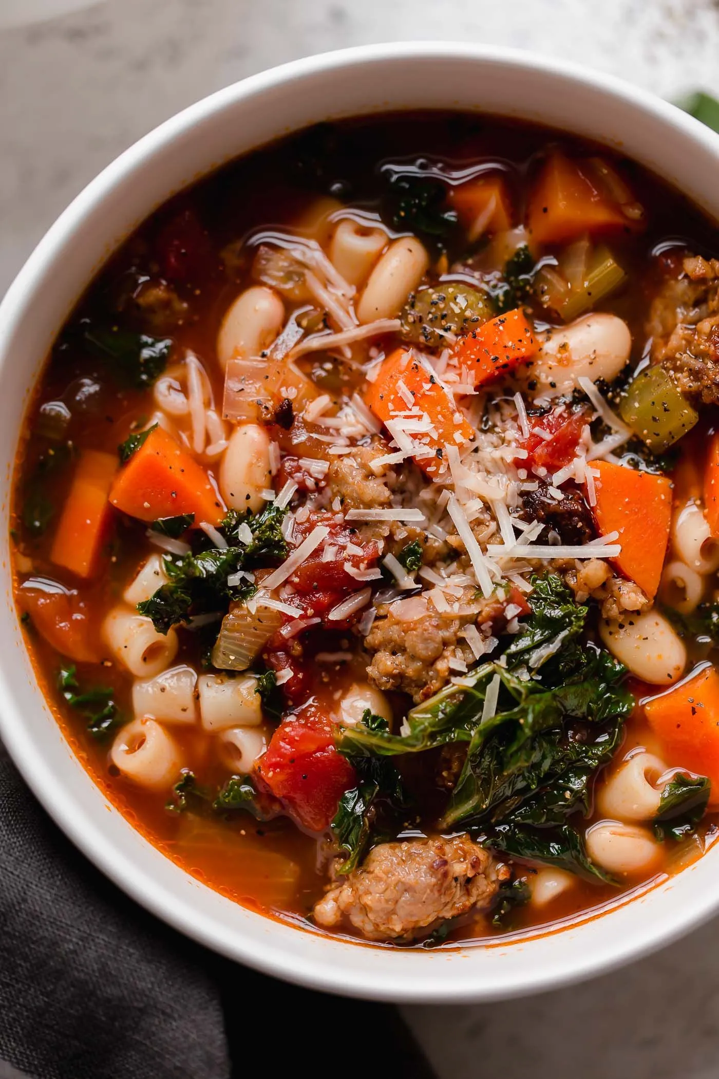 Perfect Vegetarian Minestrone with Optional Sausage