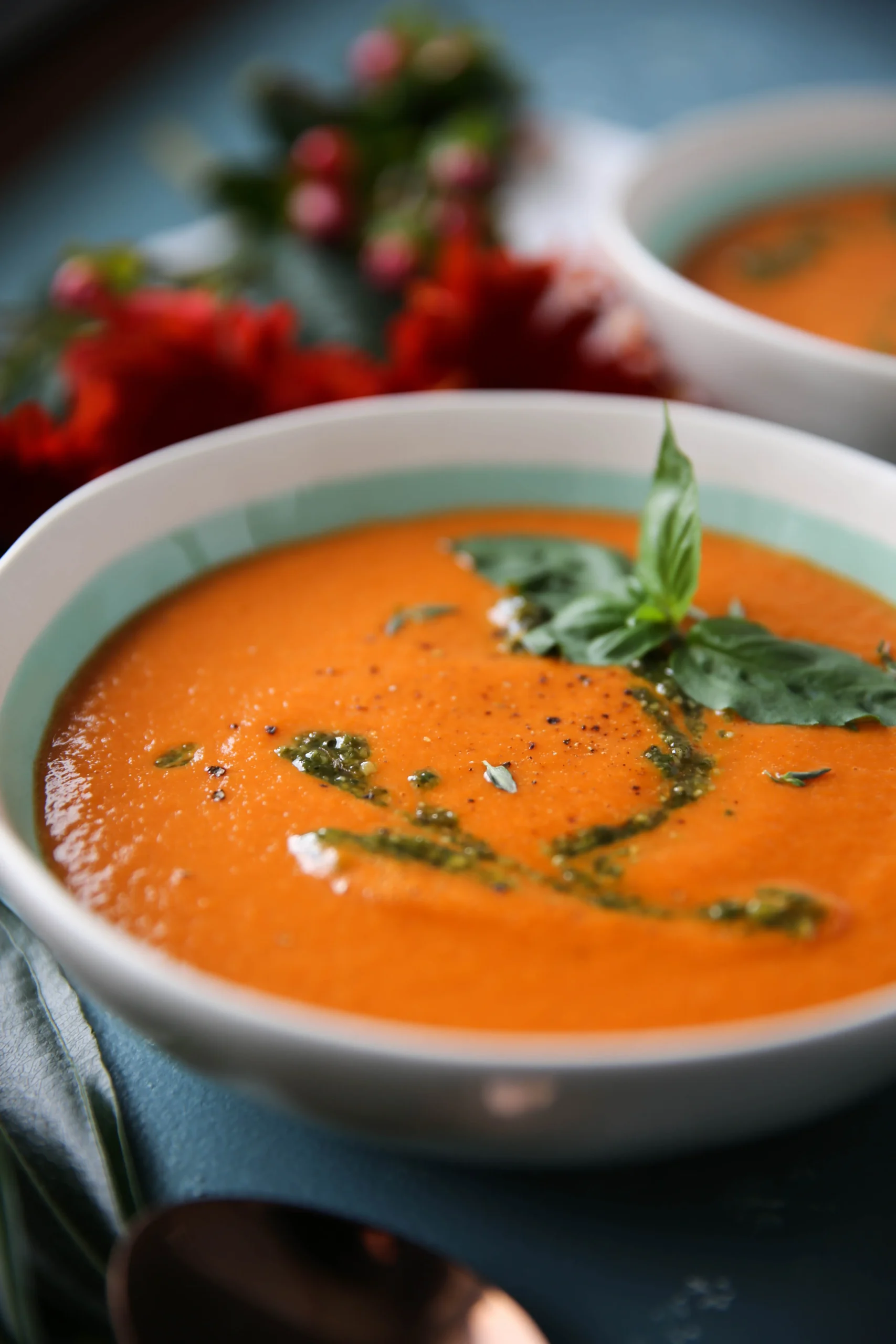 Pesto Tomato and Rice Soup
