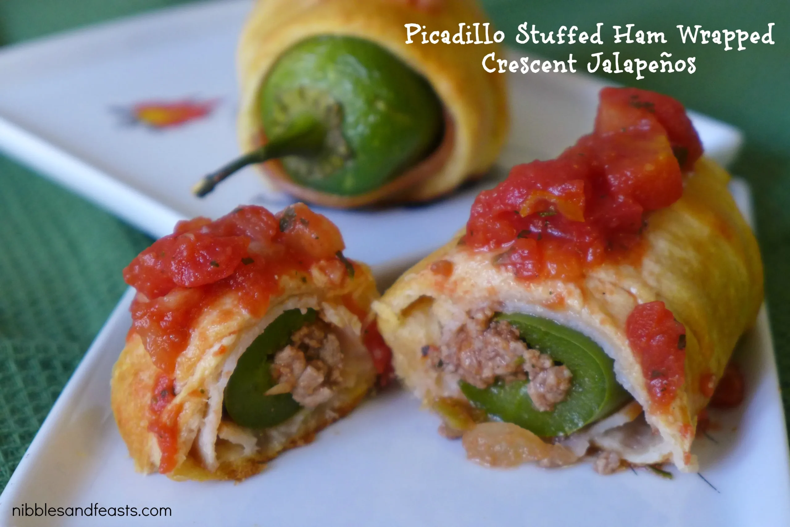Picadillo Stuffed Ham Wrapped Crescent Jalapenos