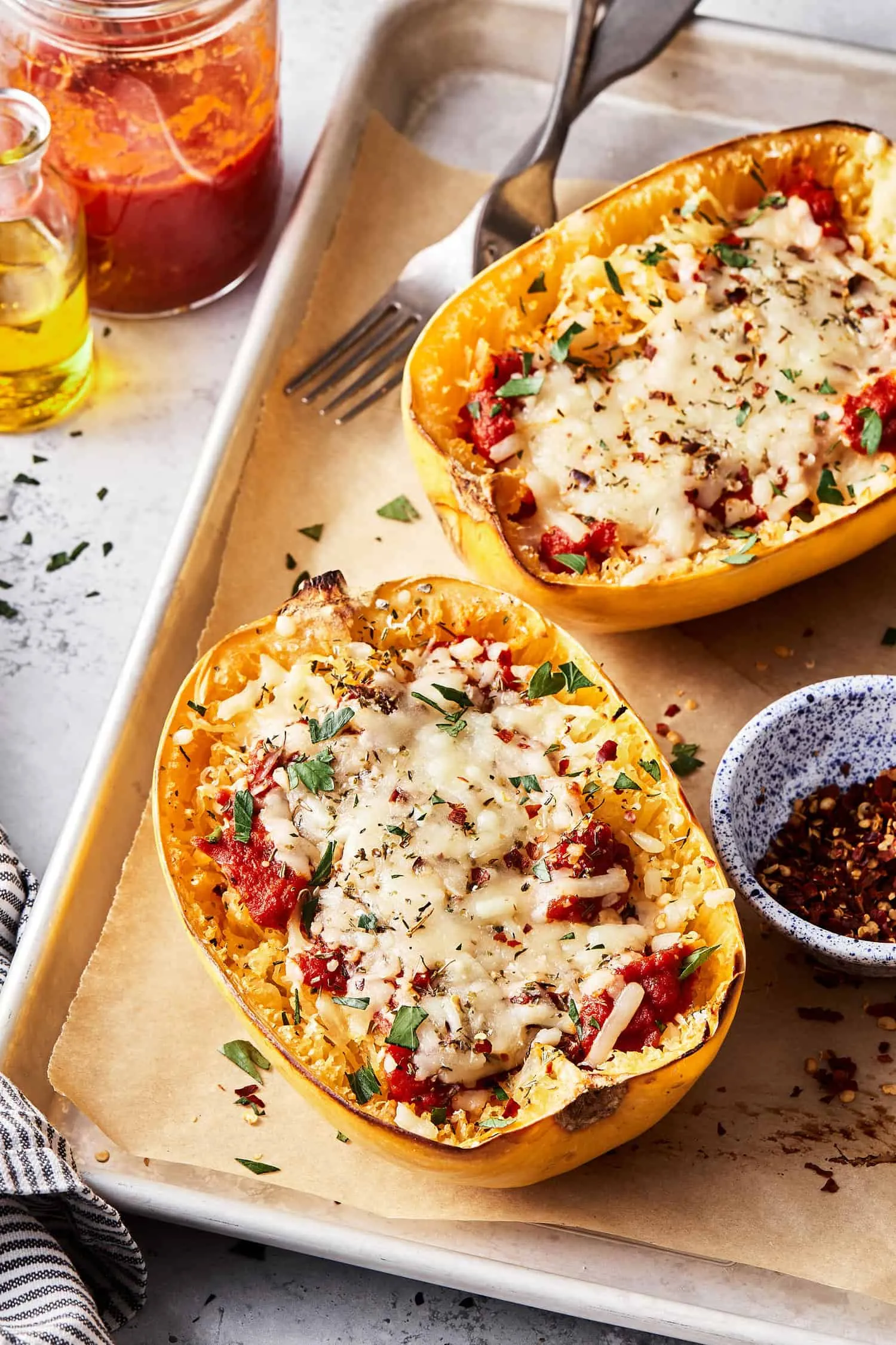 Pizza Spaghetti Squash Boats