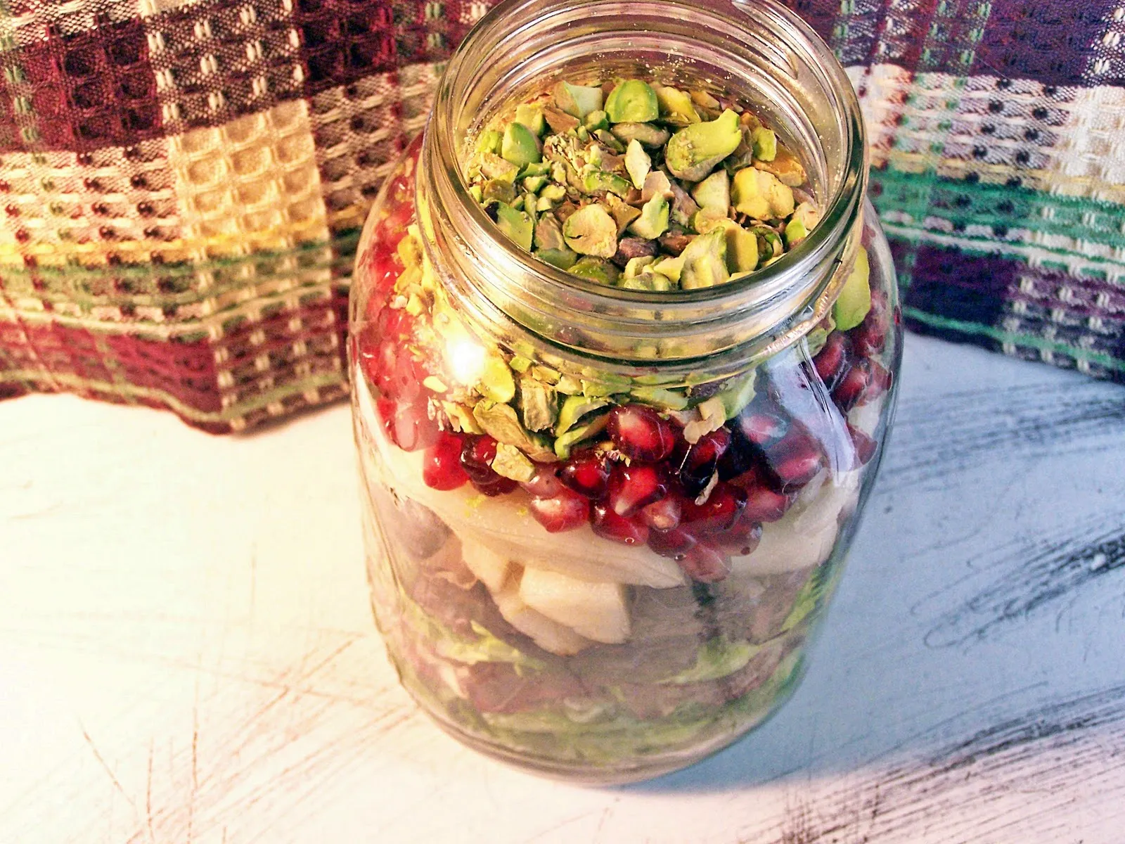 Pomegranate Pear Pistachio Salad Fun with Jars Fridays