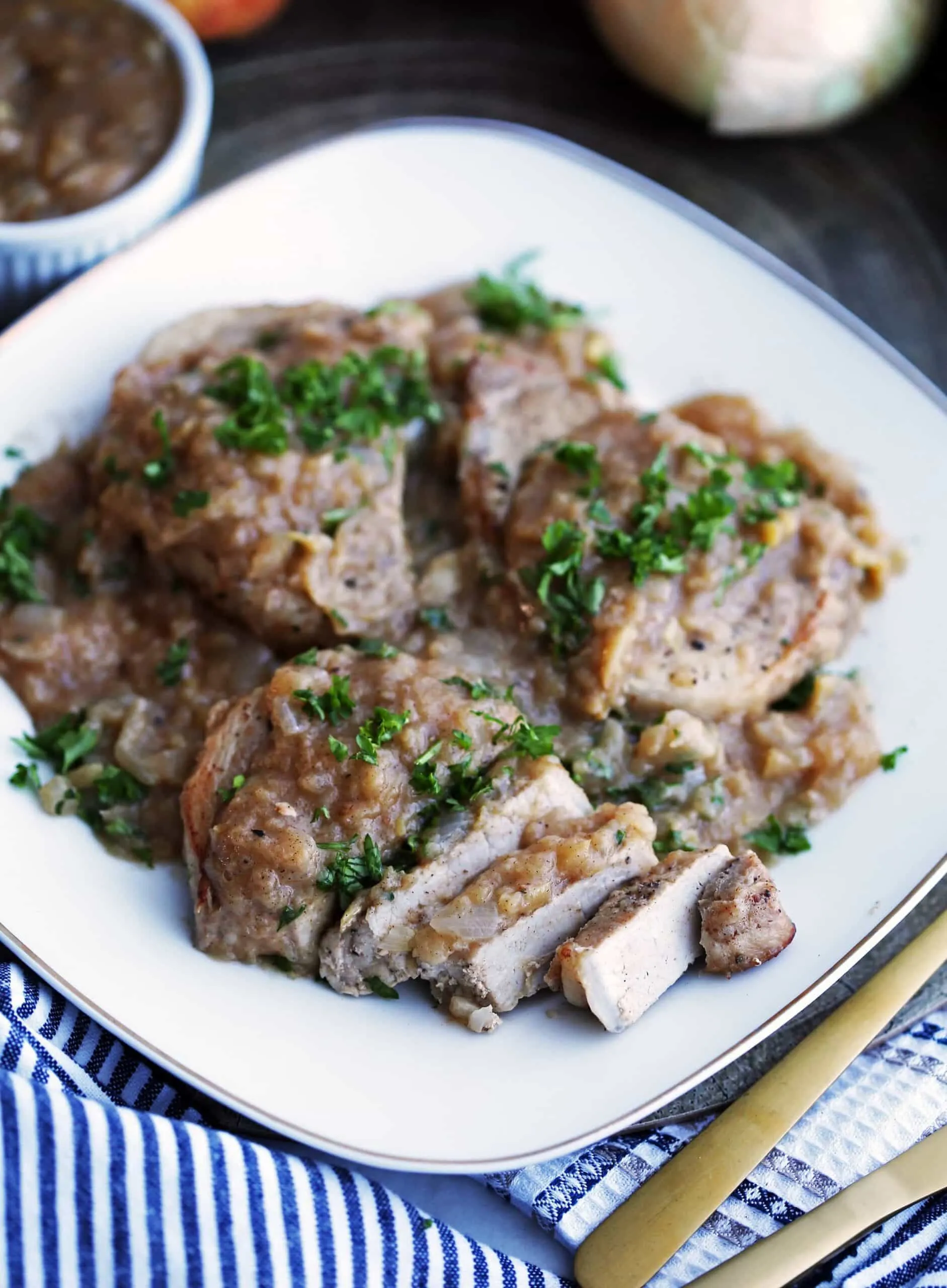 Pork Chops with Apple Onion Sauce