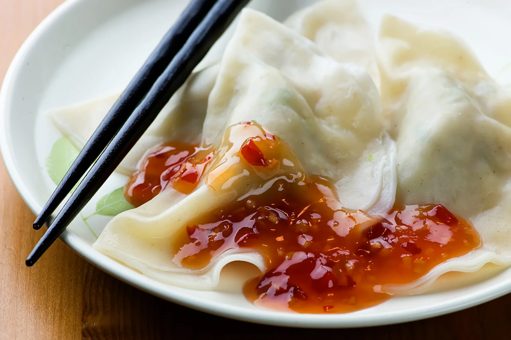 Pork Dumplings with Chili Sauce