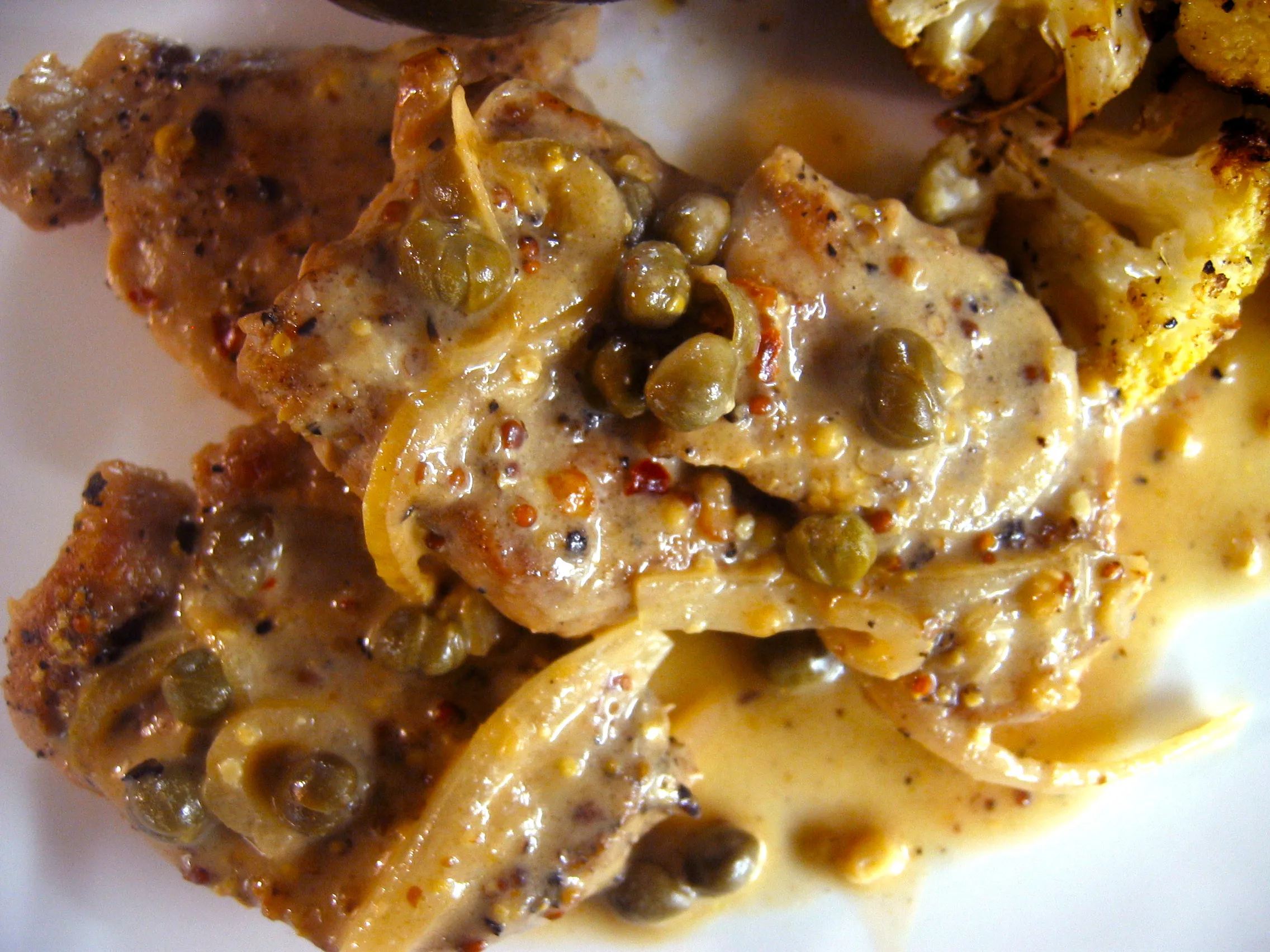 Pork Medallions with Cream and Mustard Sauce
