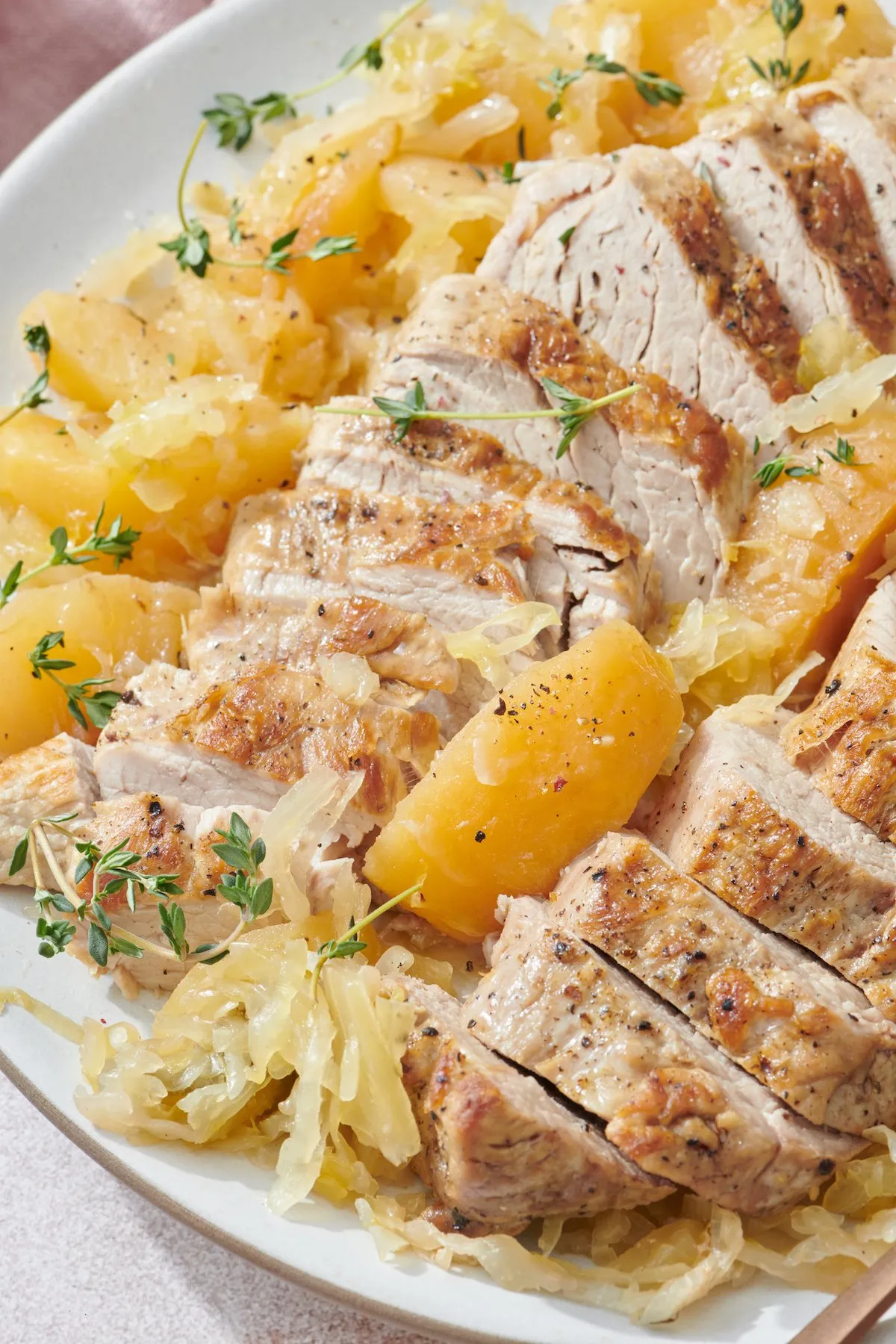 Pork Tenderloin with Apples Sauerkraut