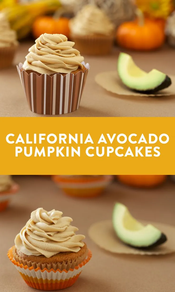 Pumpkin Cupcakes with Avocado Buttercream Icing