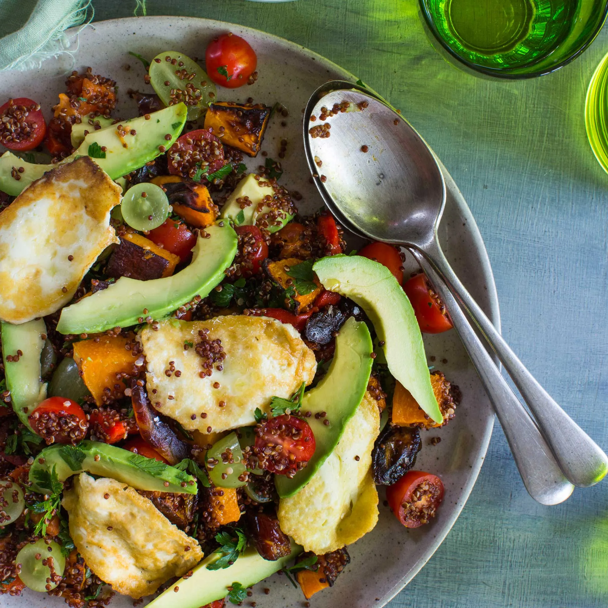 Pumpkin Halloumi Avocado Salad
