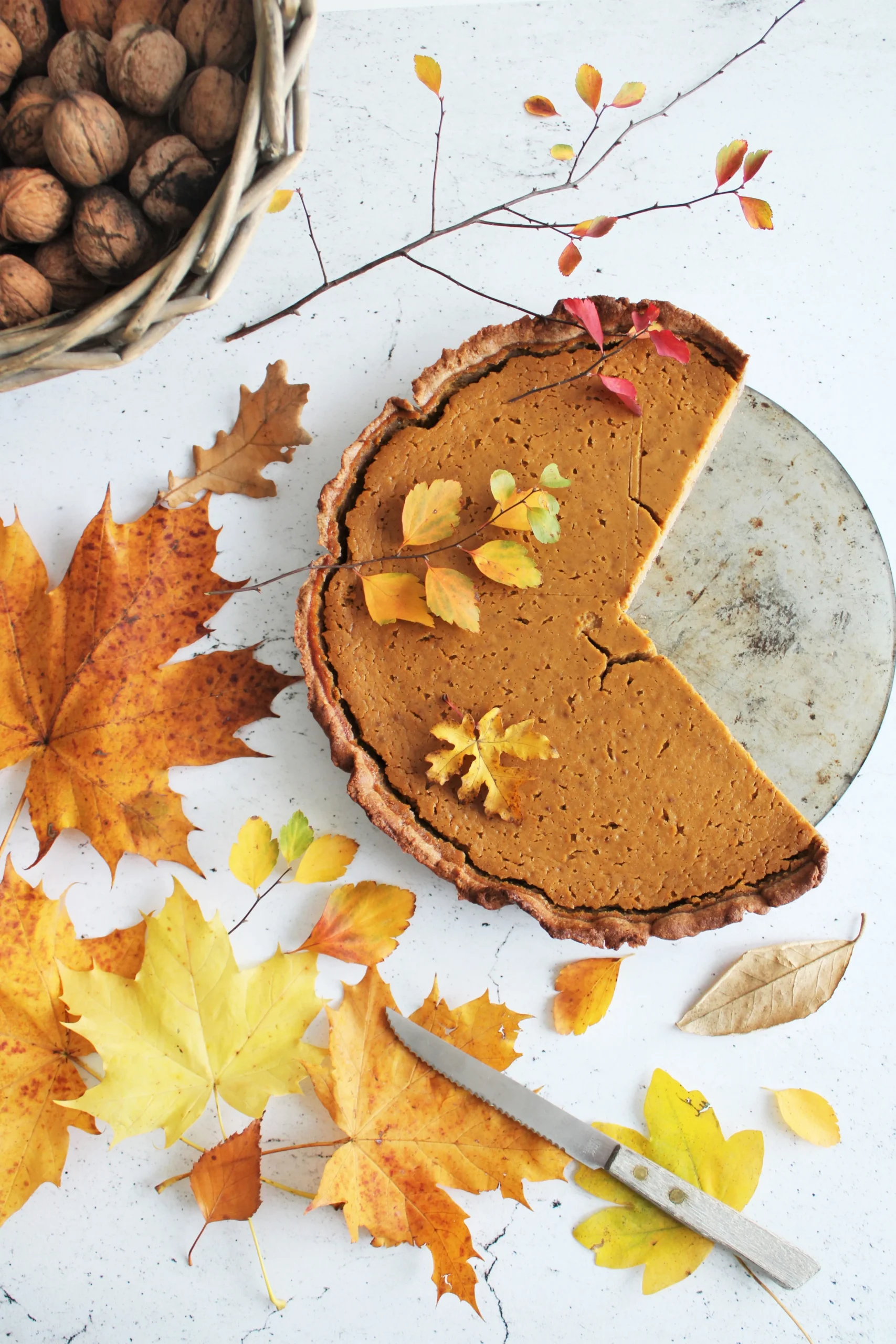 Pumpkin Pie aux Noix de Pecan et à l'Érable Vegan Sans Gluten
