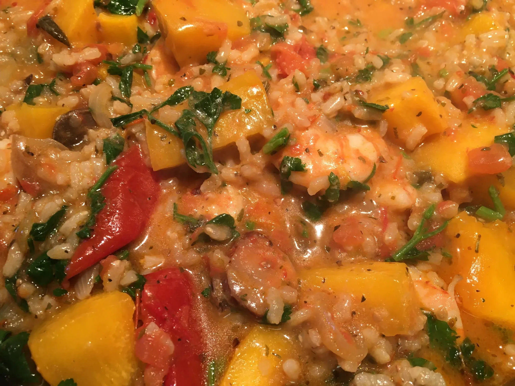 Pumpkin Risotto with Poached Fish