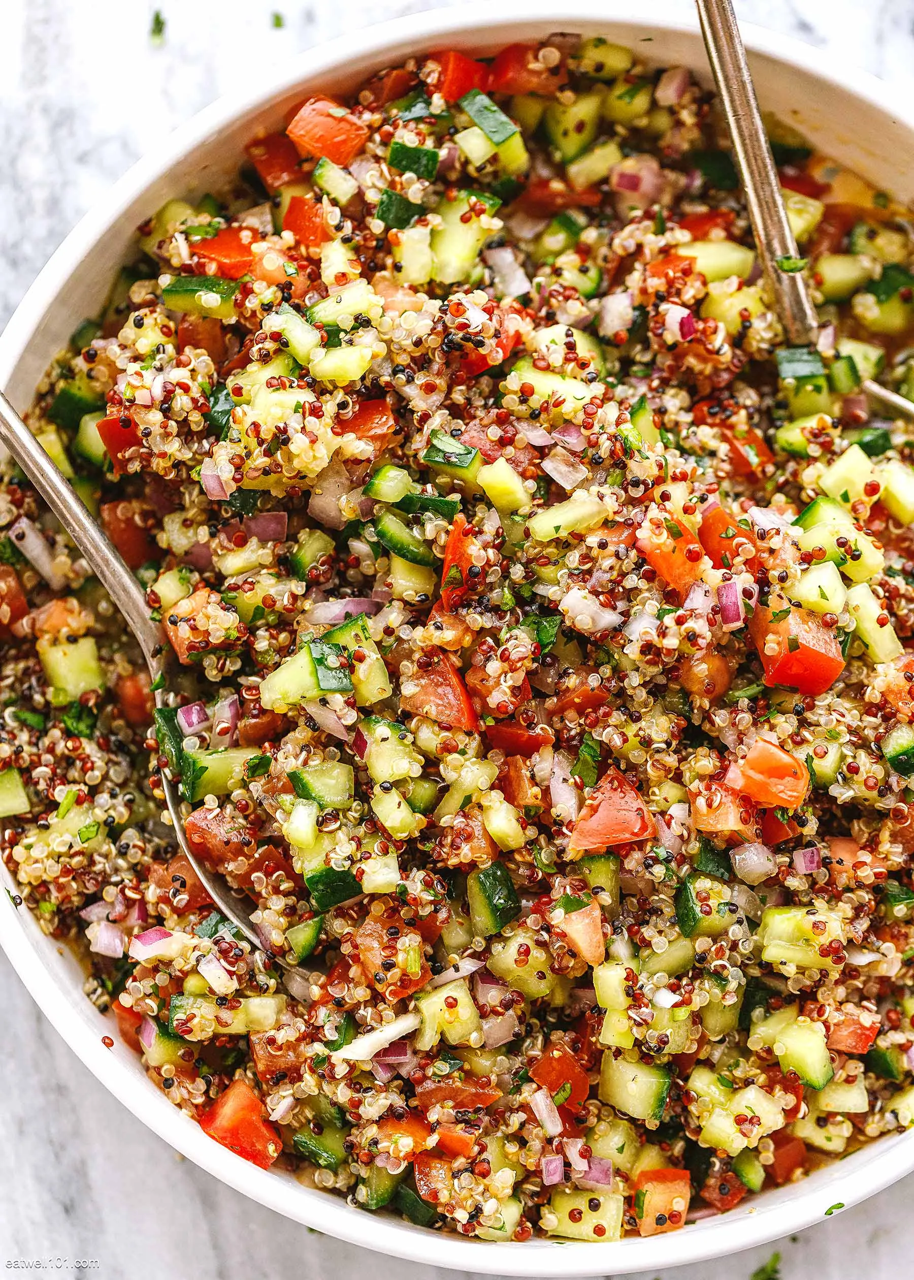 Quinoa Salad with Cucumber, Mint, and Shallot Vinaigrette