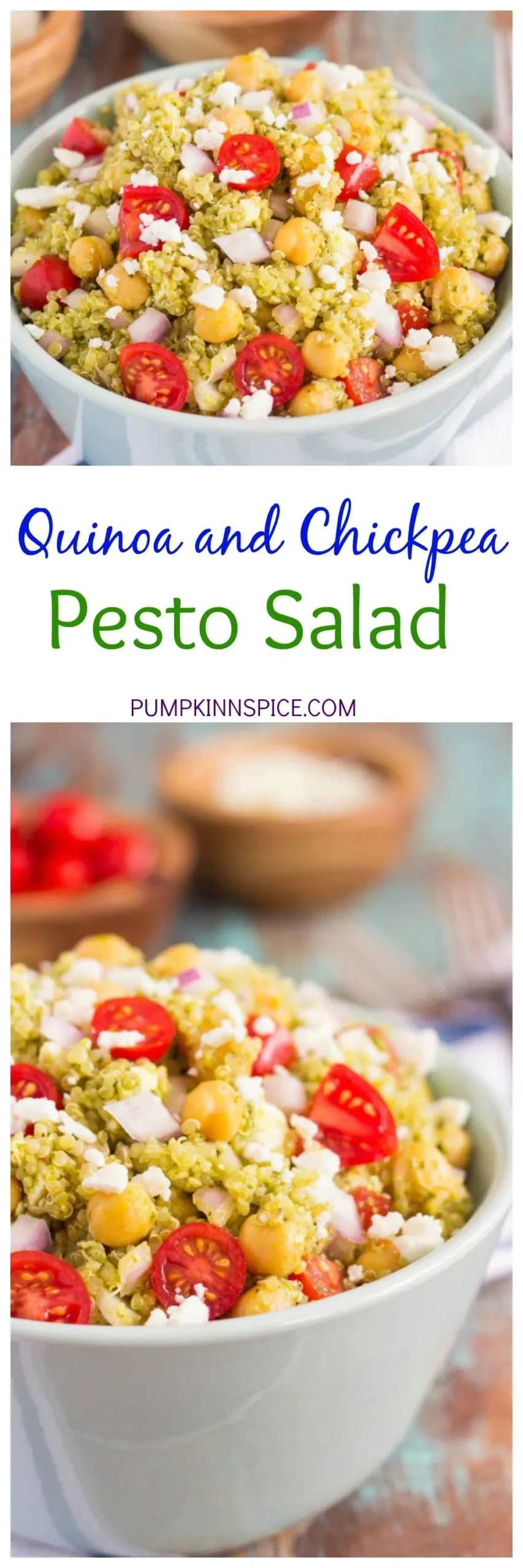 Quinoa and Chickpea Pesto Salad
