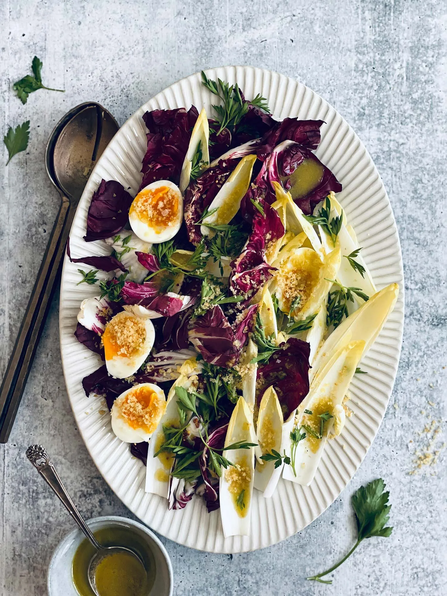 Radicchio and Endive Salad with Miso Dressing