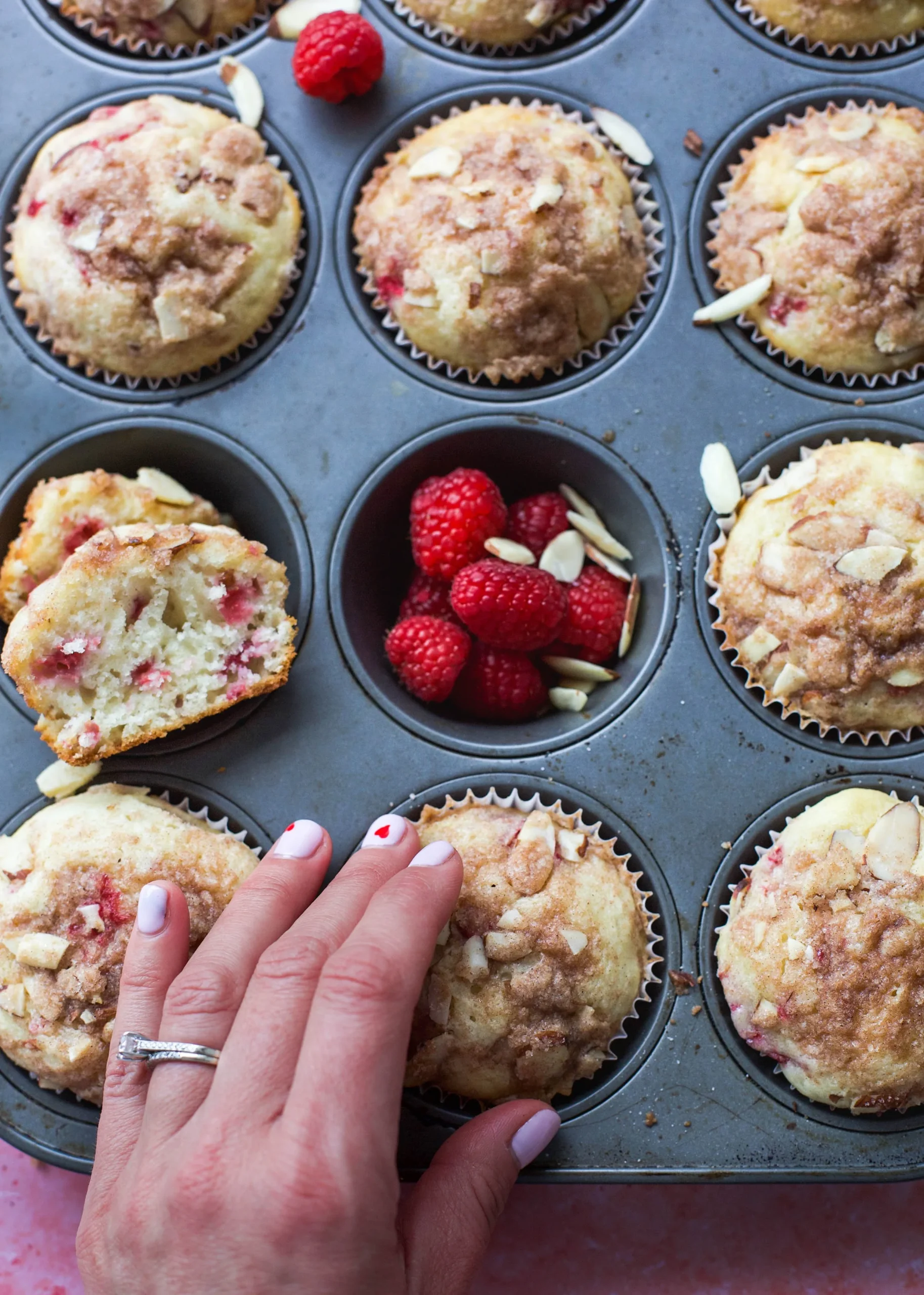 Raspberry Almond Streusel Muffins