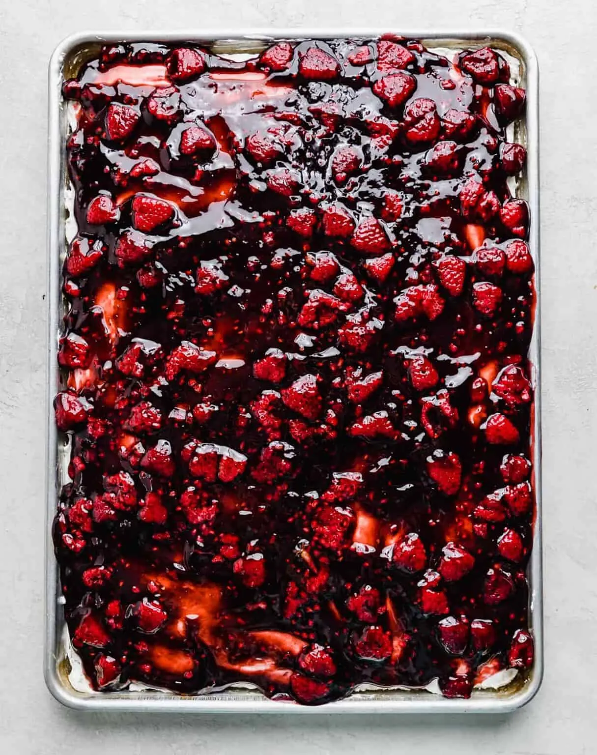 Raspberry Shortcake Sheet Cake