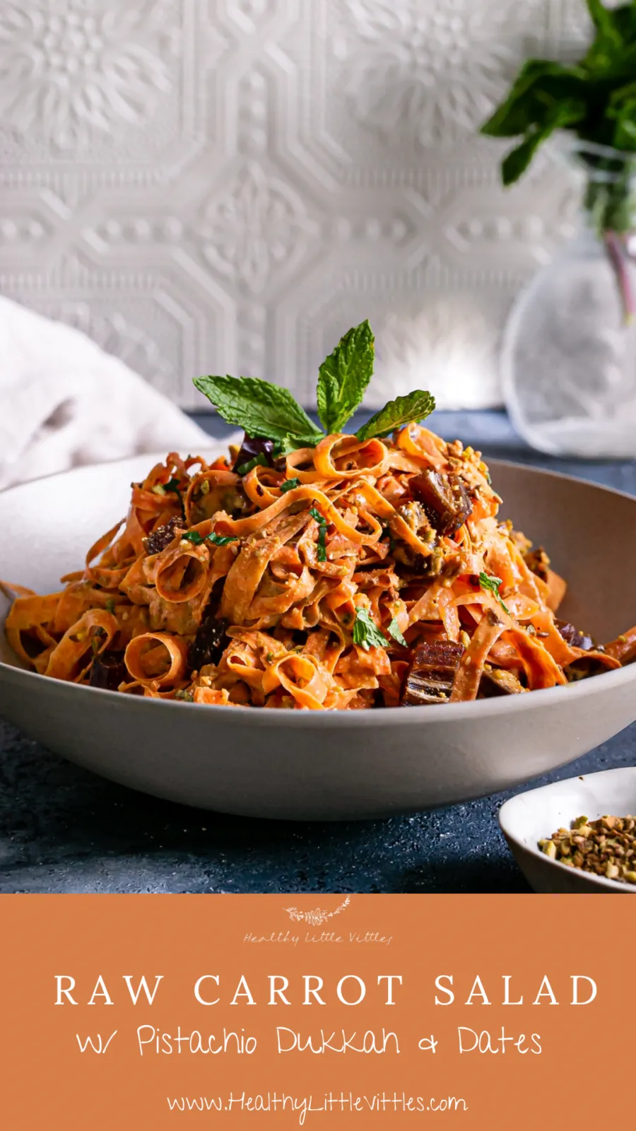 Raw Carrot Salad with Pistachio Dukkah and Dates