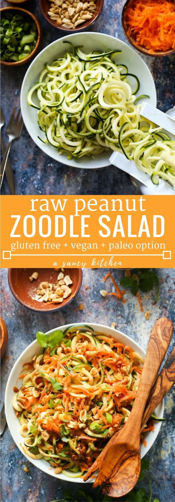 Raw Peanut Zoodle Salad