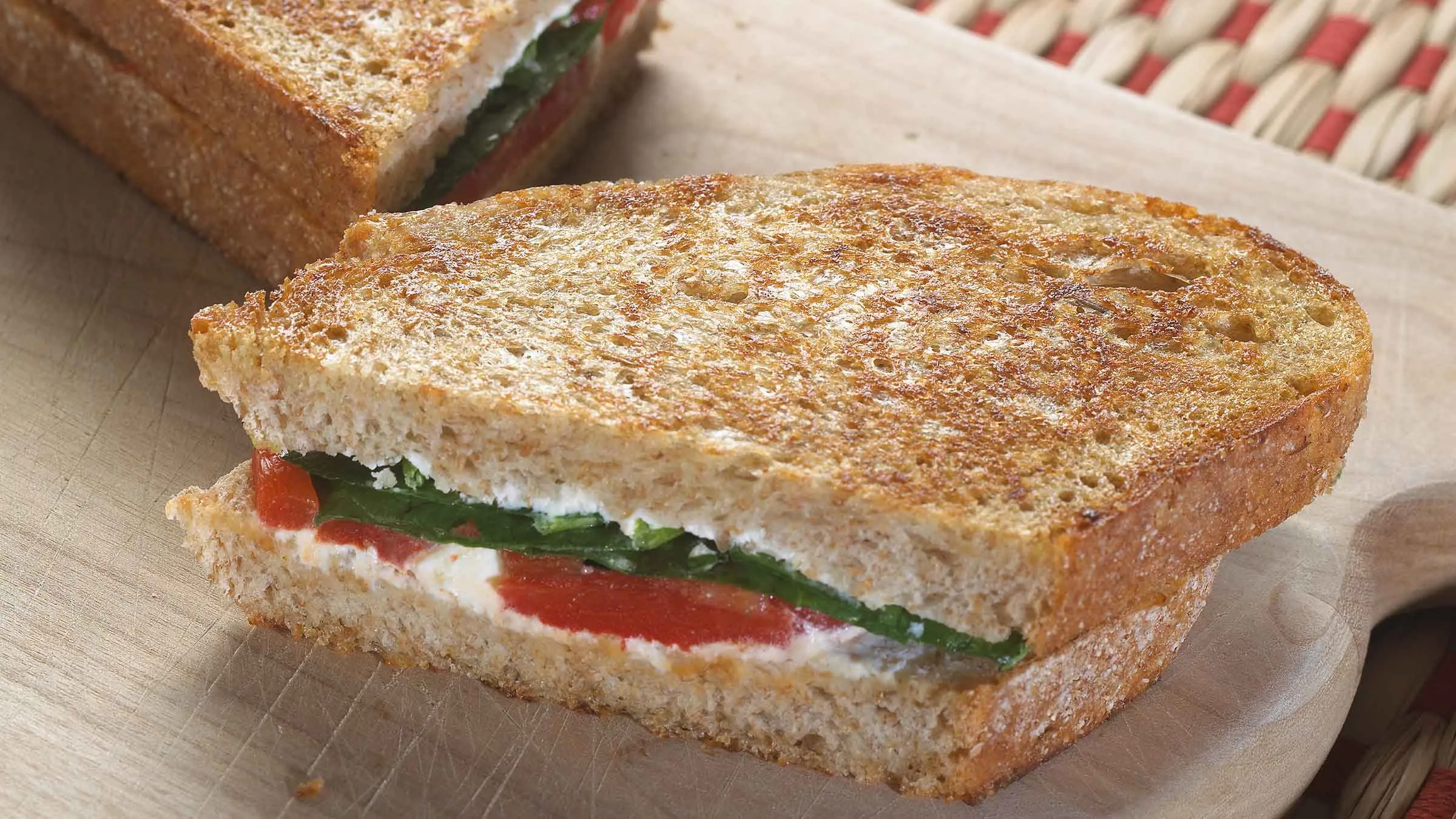 Red Pepper Goat Cheese Panini
