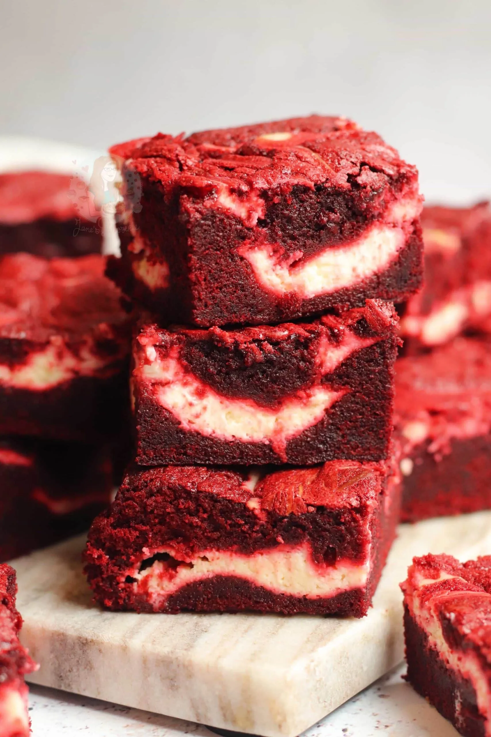 Red Velvet Brownies from Cake Mix
