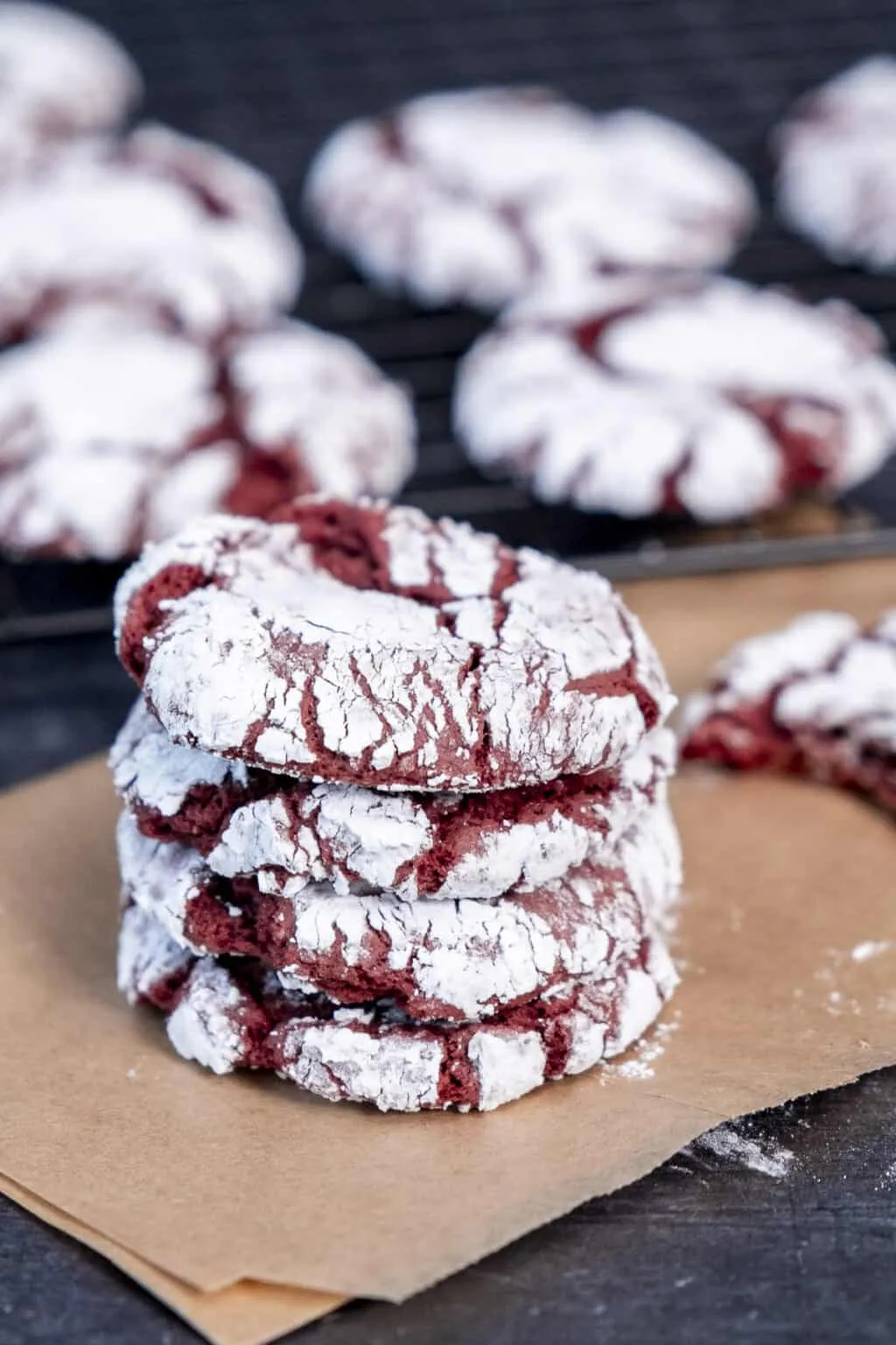 Red Velvet Crinkle Cookies Cake Mix