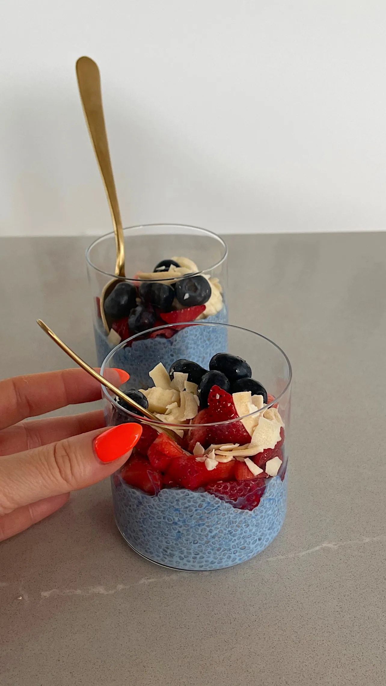 Red White Blue Chia Puddings