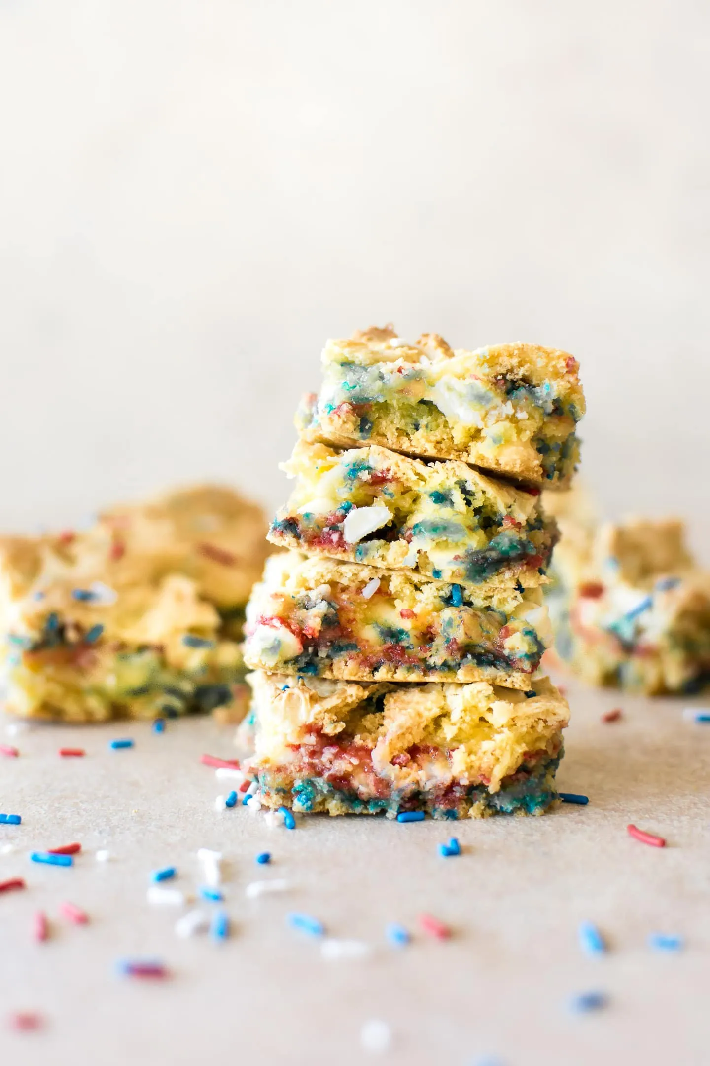 Red White and Blue Funfetti Blondies